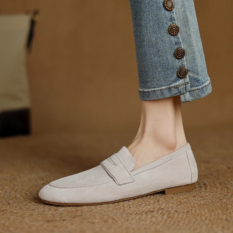 Minimal Suede Slip-On Loafers