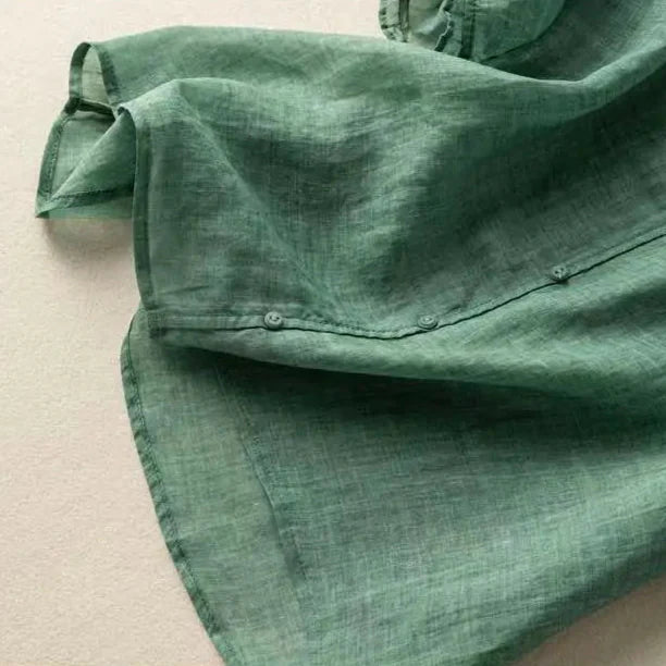 Relaxed Linen Blend Patch Pocket Blouse
