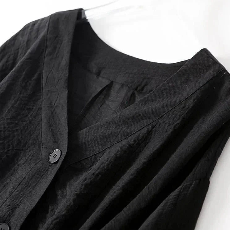 Draped Chiffon Blouson Sleeve Button Blouse