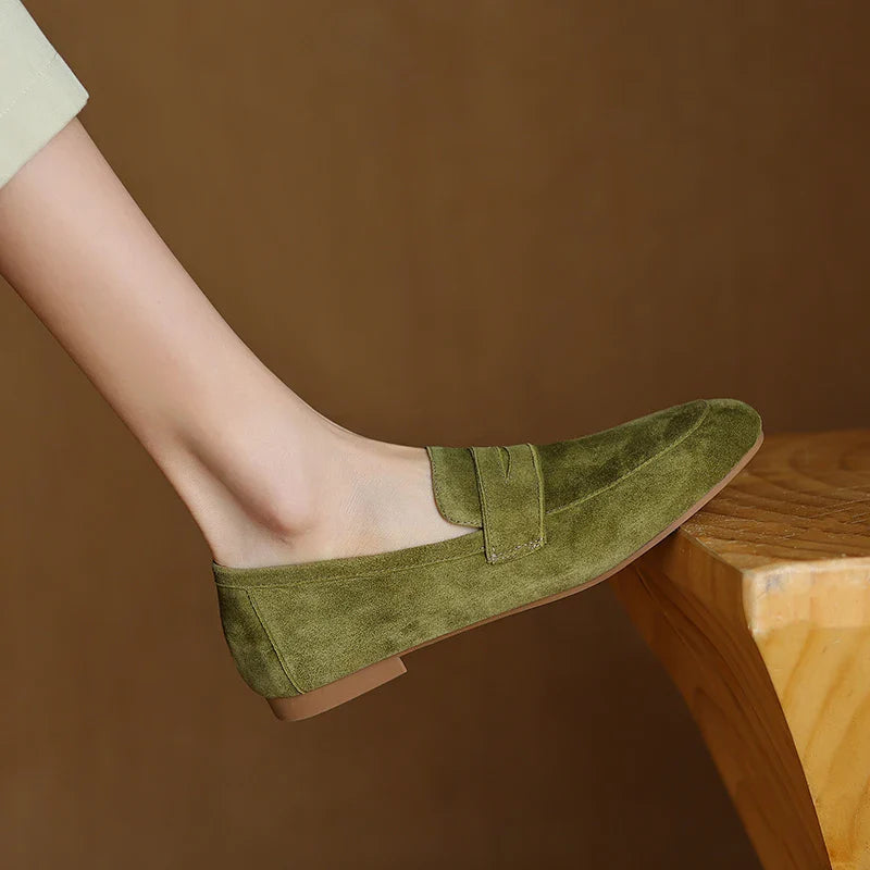 Minimal Suede Slip-On Loafers
