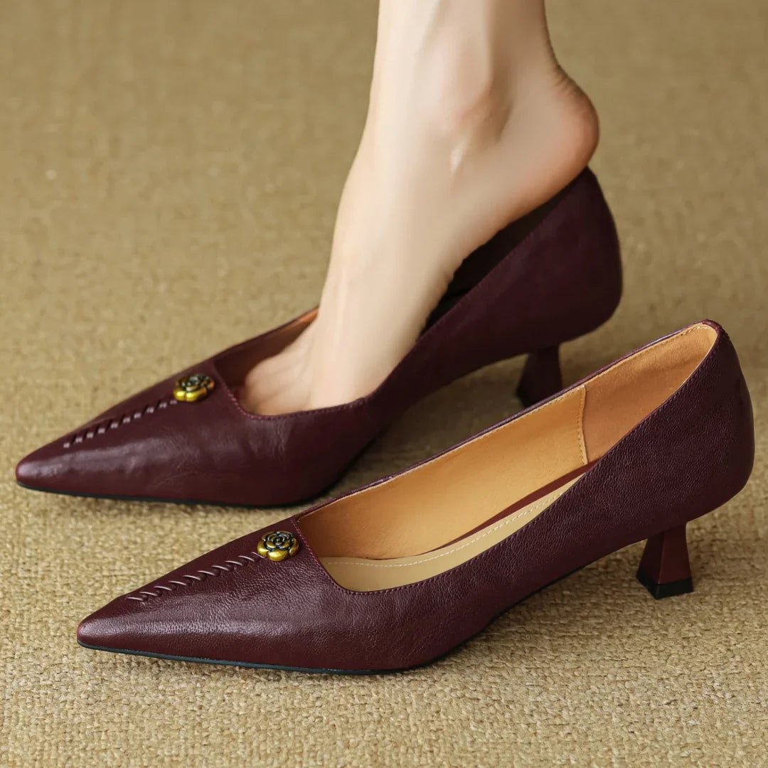 Classic Leather Mary Jane Block Heels
