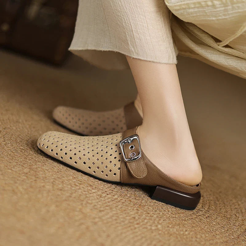 Cushioned Suede Adjustable Strap Clog Sandals