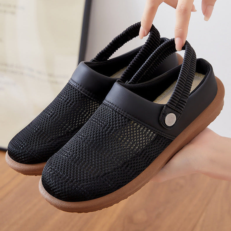Breathable Mesh Slip-On Clogs with Cushioned Footbed