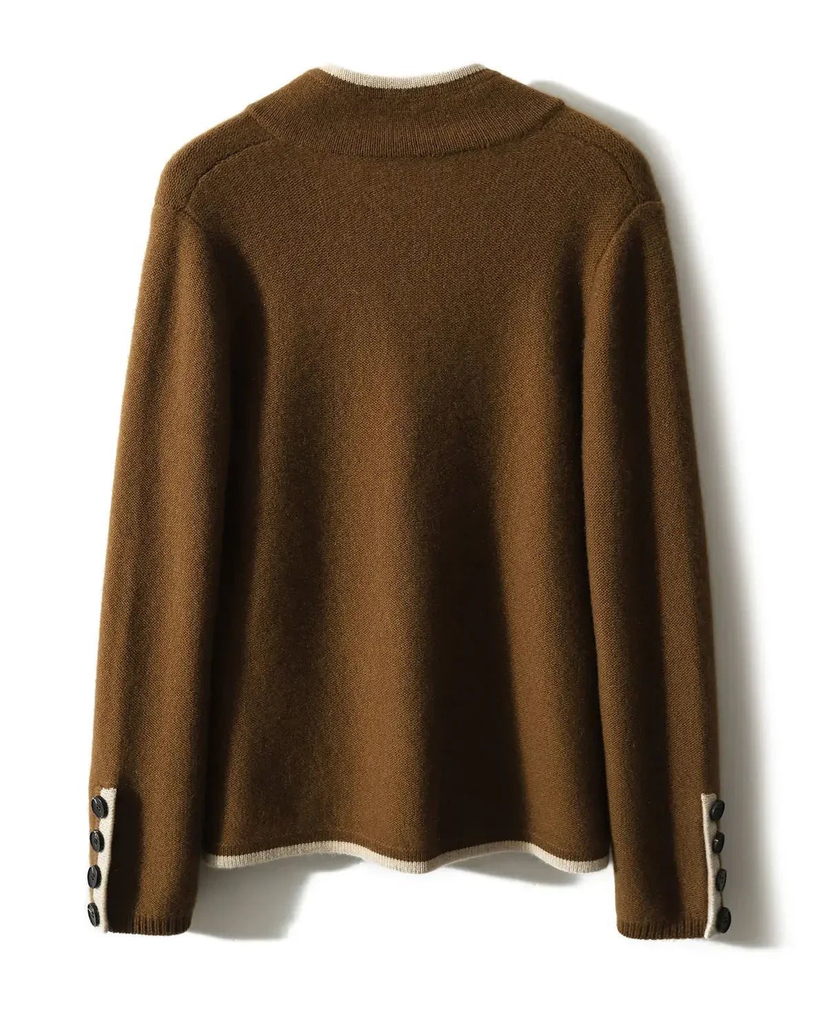 Contrast Trim Wool-Blend Relaxed Cardigan