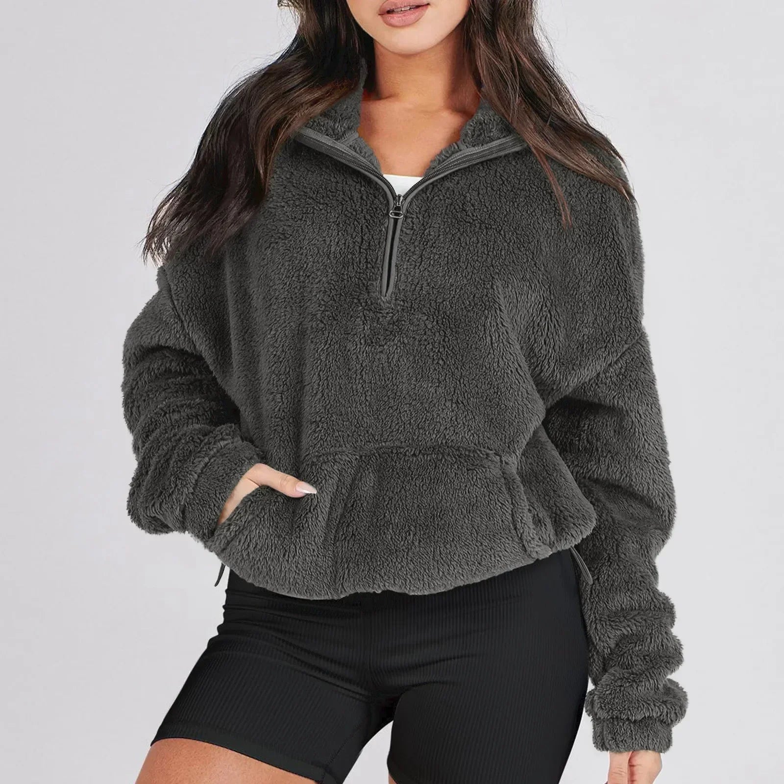 Half-Zip Plush Sweater