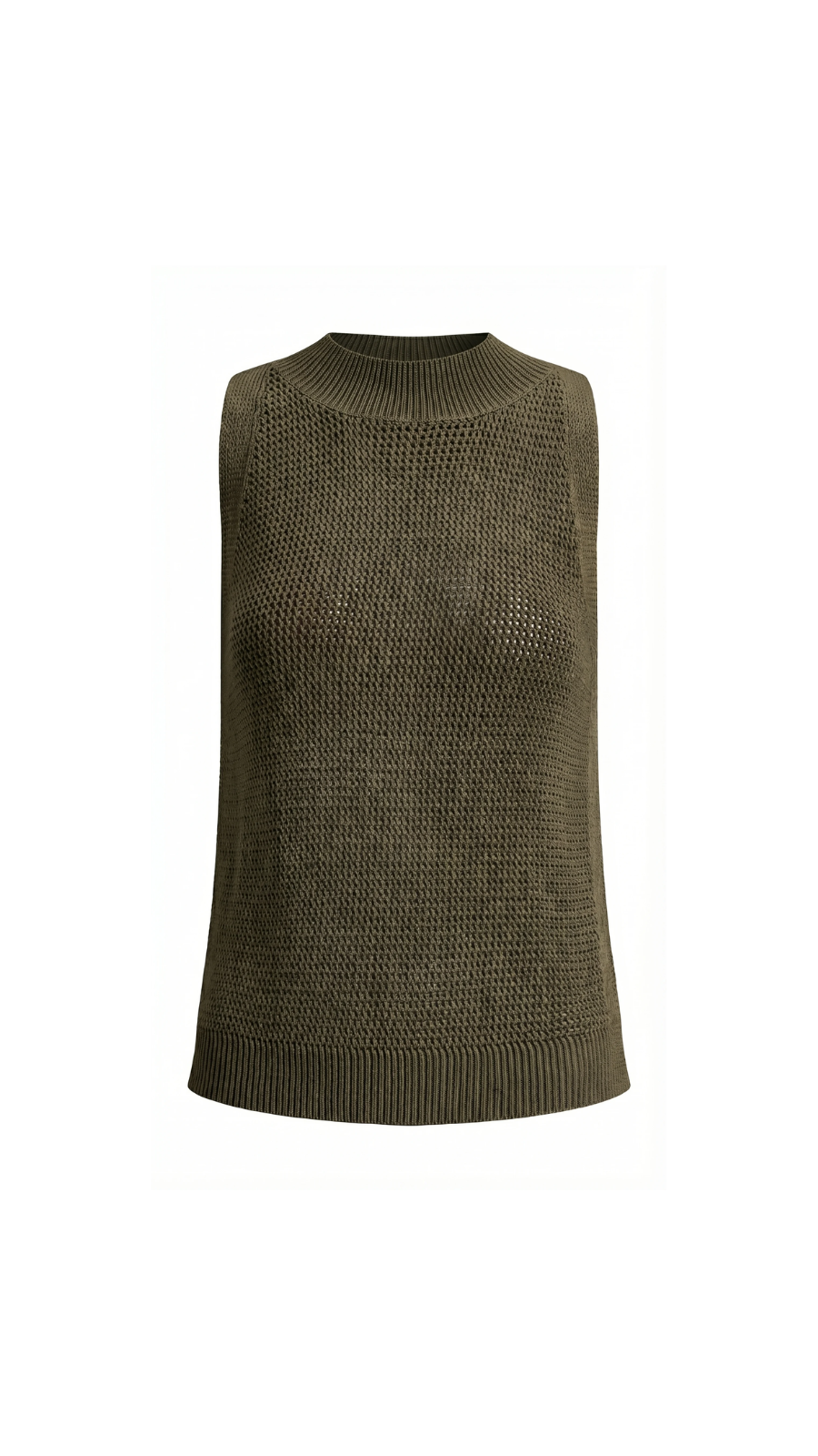 Open Knit Sleeveless Tank Top