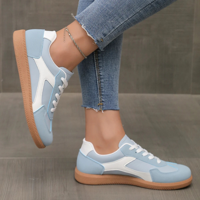 Vintage Leather Gum Sole Low-Profile Sneakers