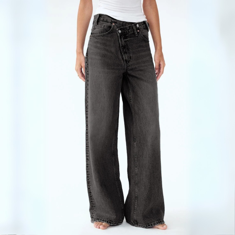 Vintage Wash High-Rise Wide Leg Jeans