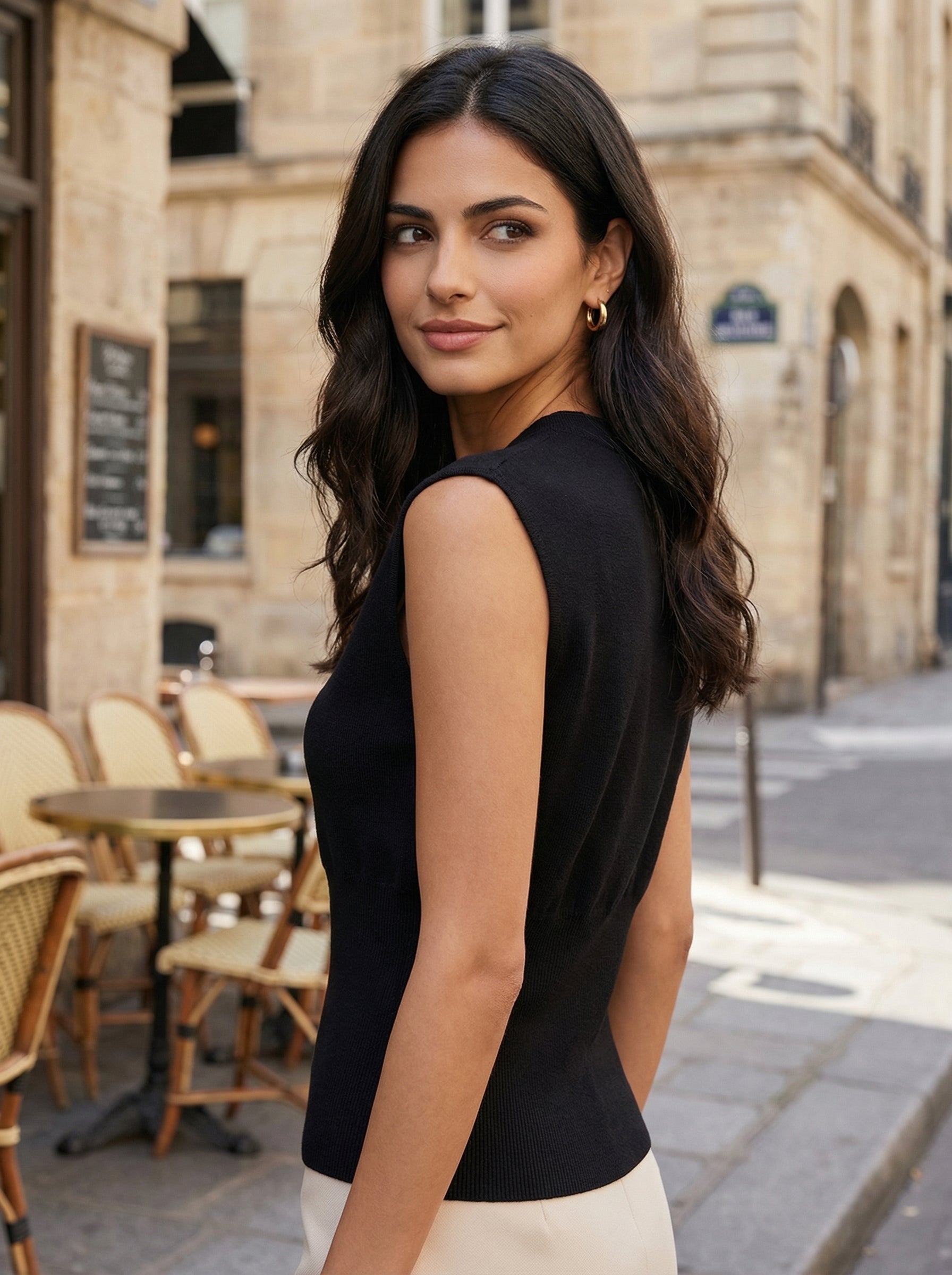 V-Neck Button Front Knit Sweater Vest