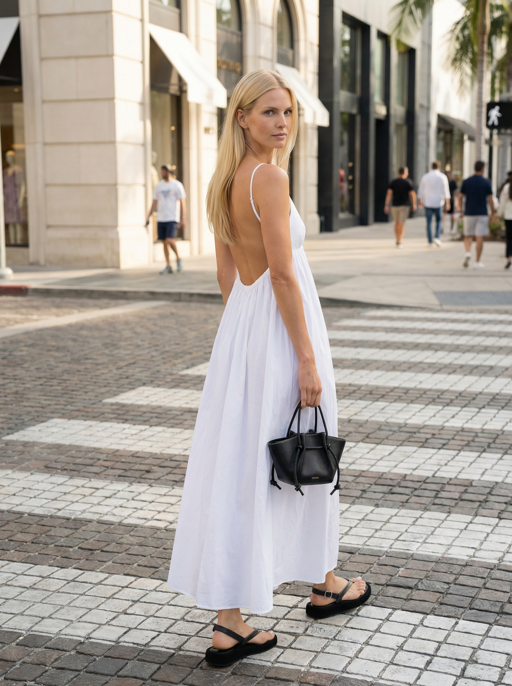 Flowy Cowgirl Open Back Maxi Dress