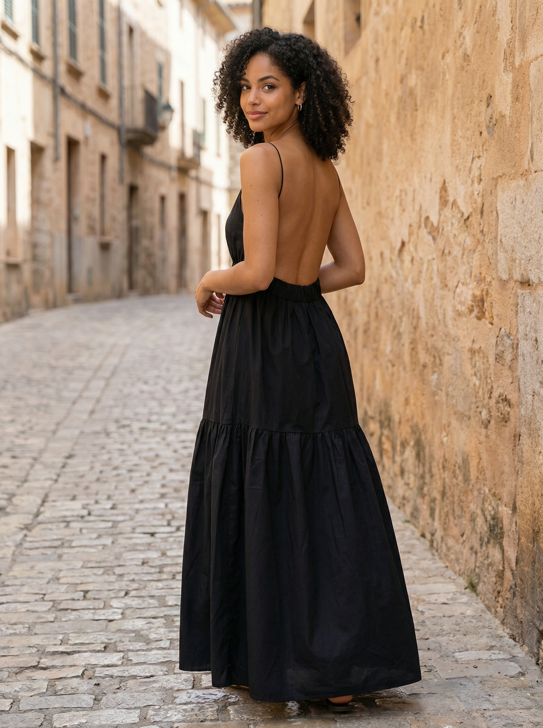 Open Back Sleeveless Maxi Dress