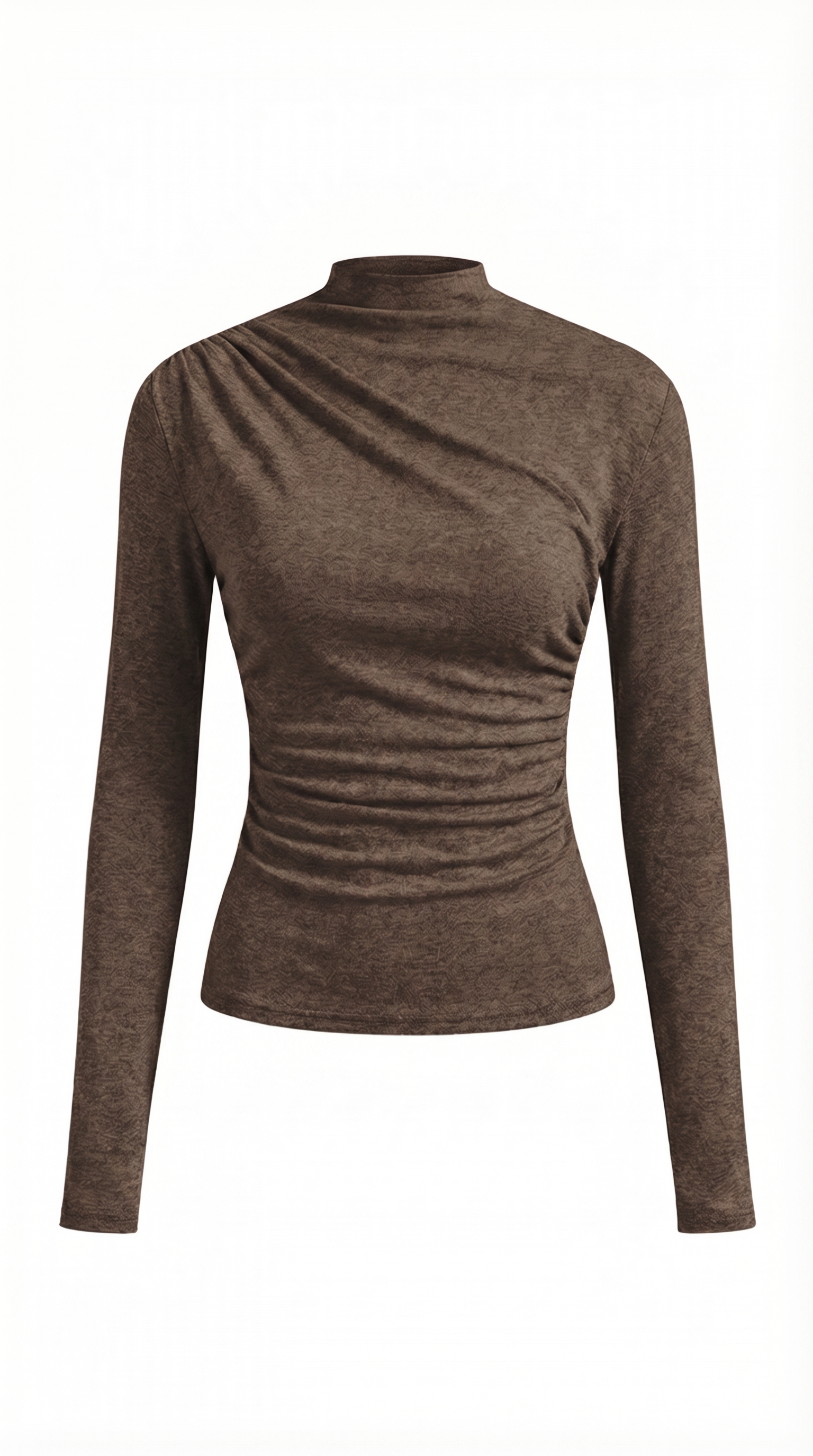 Ruched Long Sleeve Fitted Top