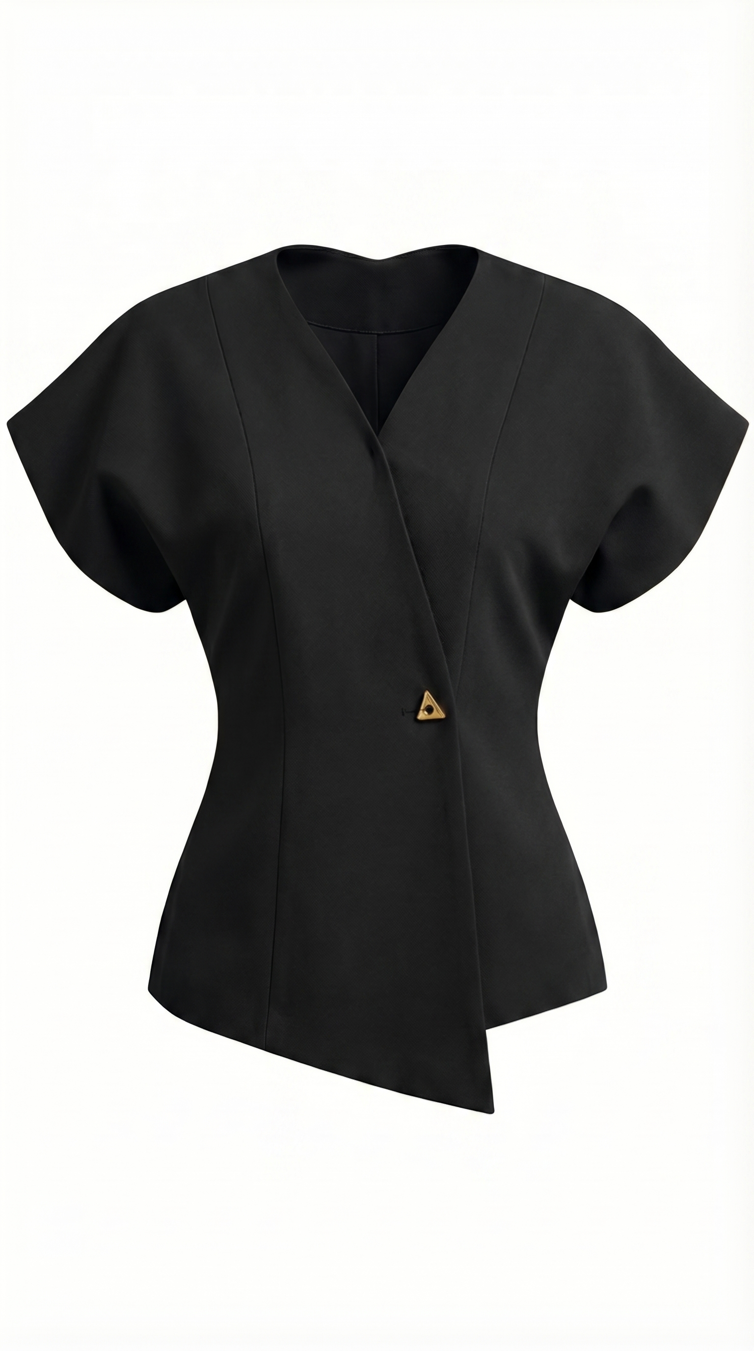 V-Neck Button Front Blouse