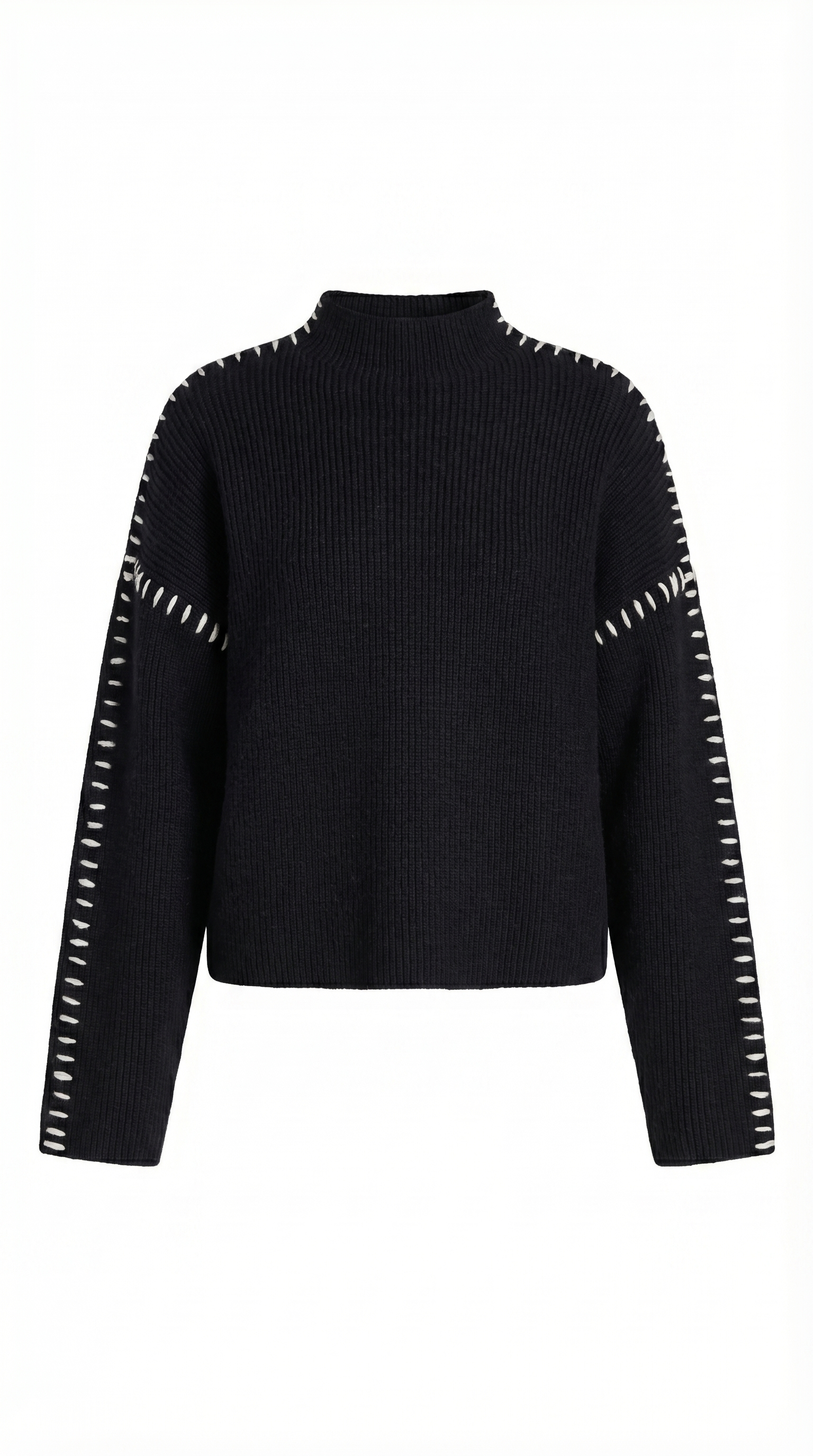 Oversized Mock Neck Knit Sweater