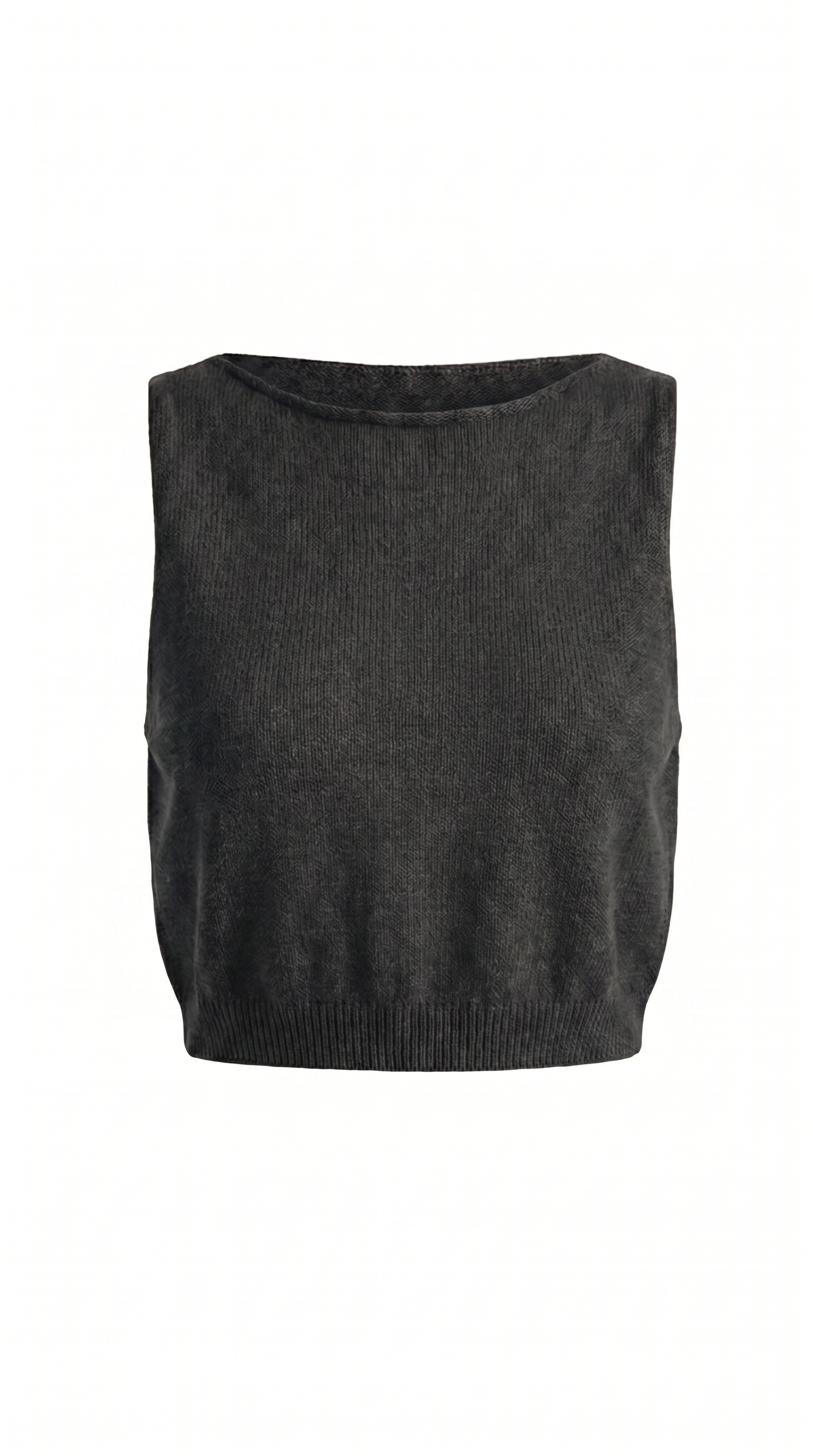 Crew Neck Knit Crop Tank