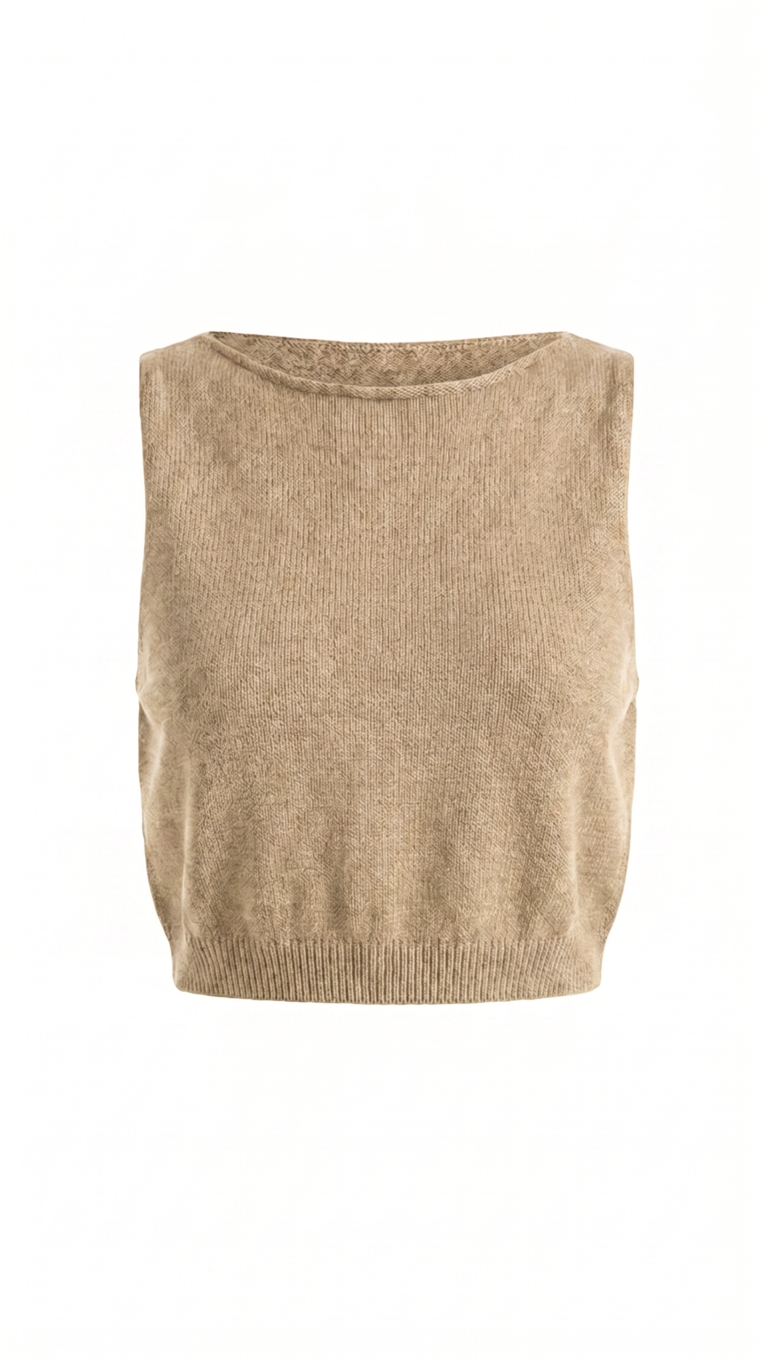 Crew Neck Knit Crop Tank