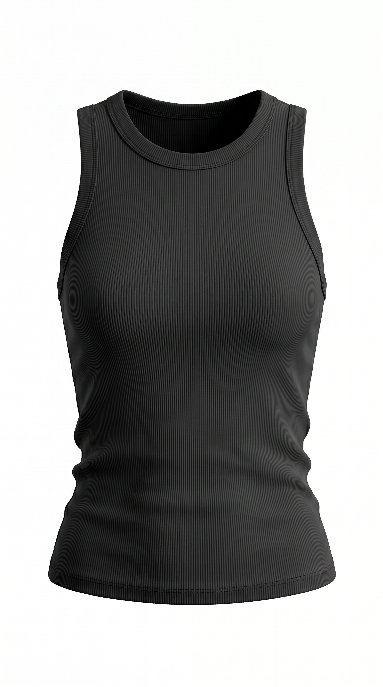Ribbed Crew Neck Cropped Tank Top