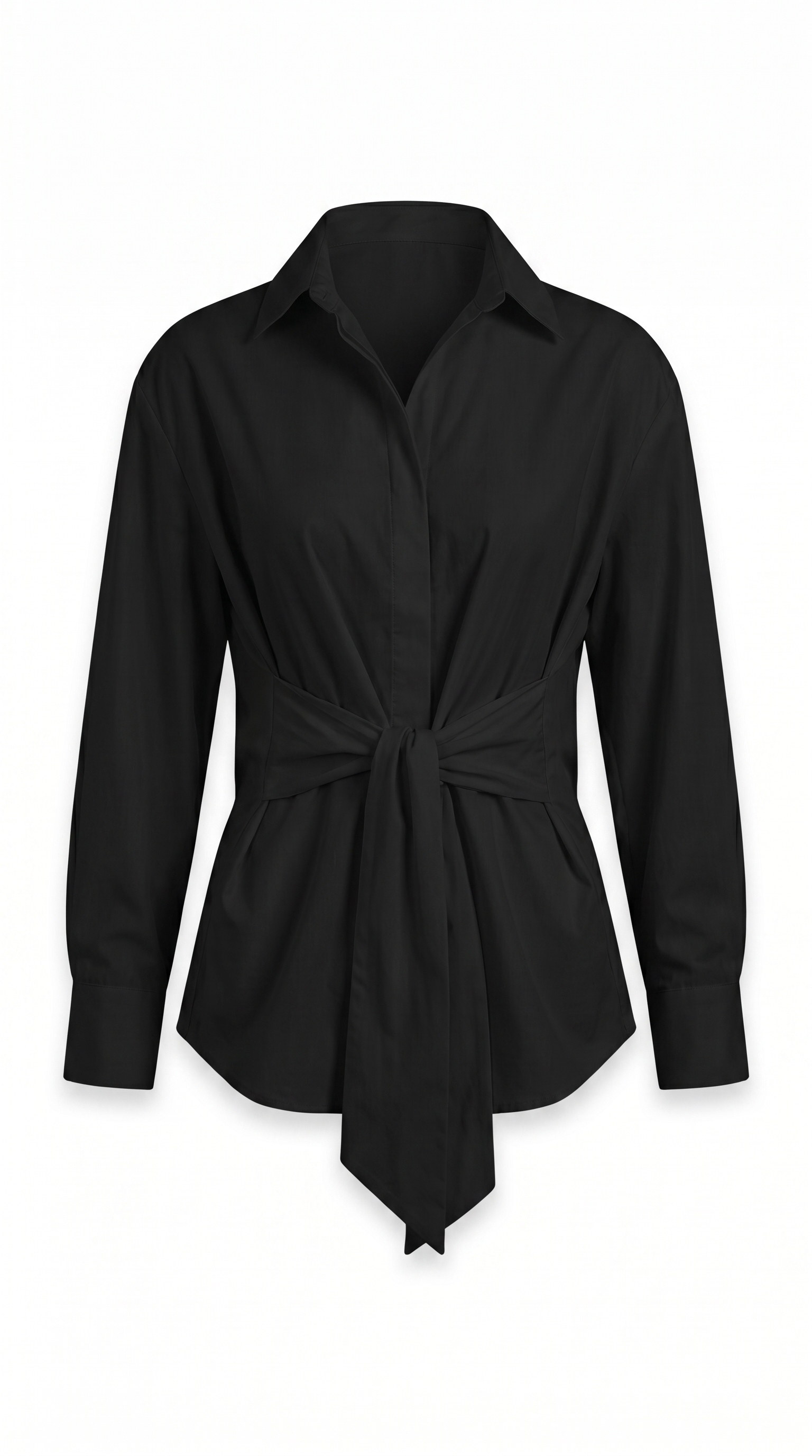 Semi-Sheer Tie Front Longline Shirt