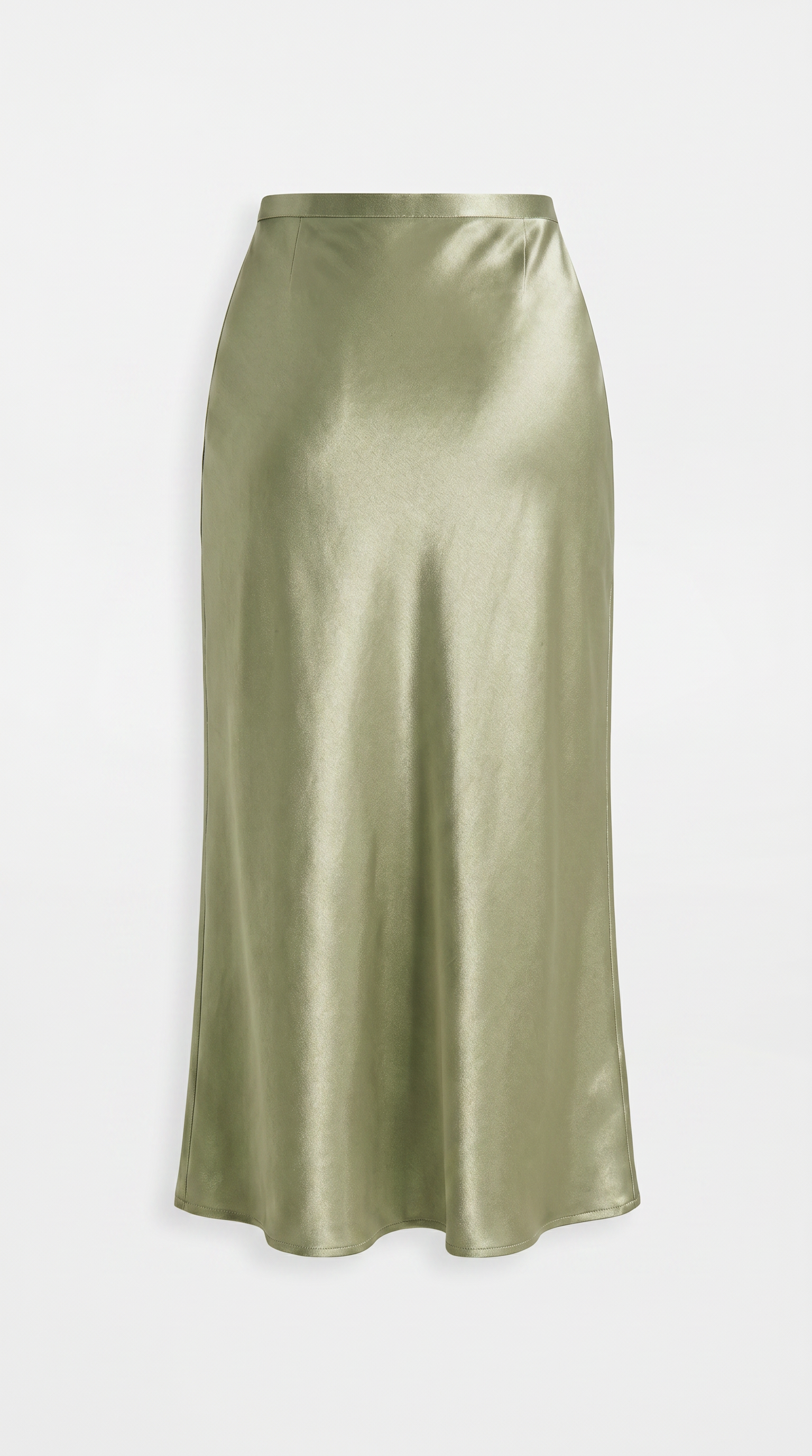 Fluid Satin Midi Skirt
