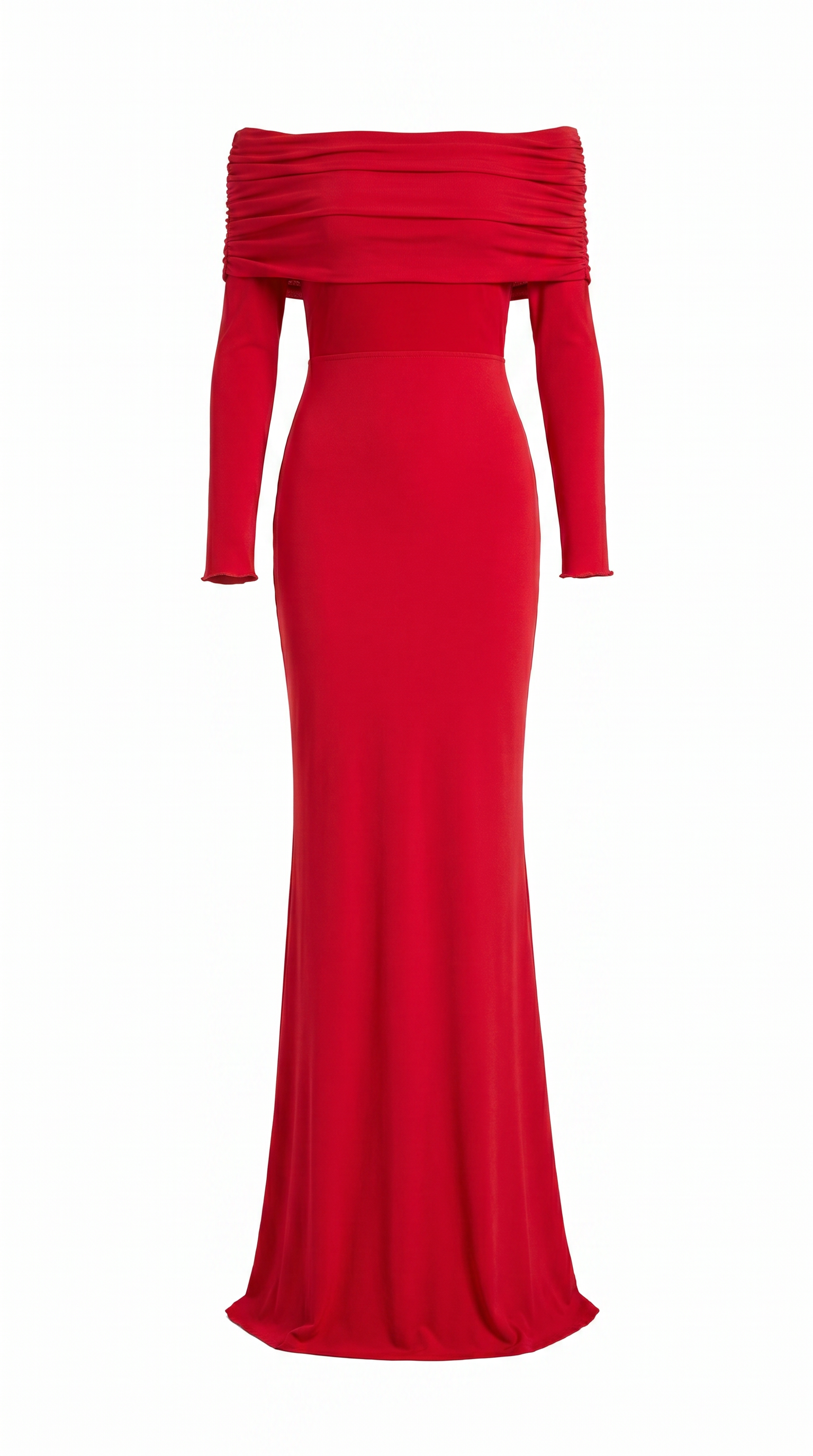 Off-Shoulder Sheer Mesh Maxi Dress