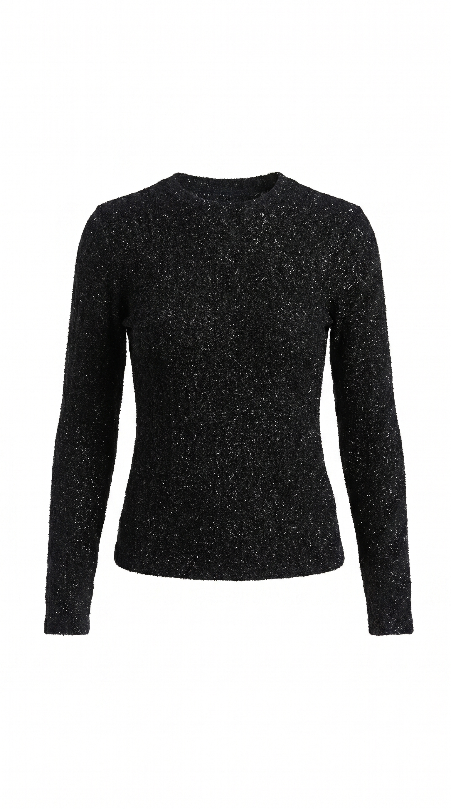 Floral Open-Knit Crew Neck Sweater Top