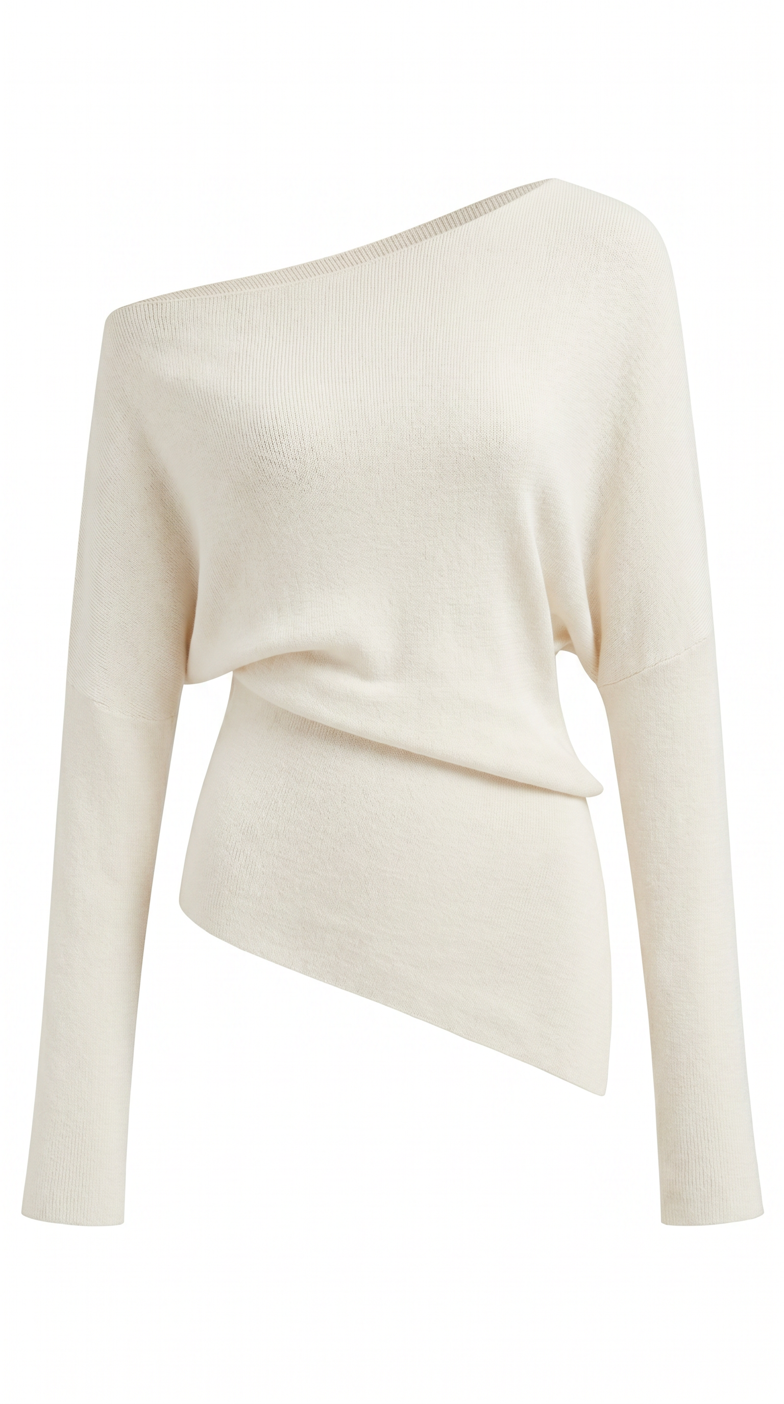 Asymmetric Wool-Blend Knit Pullover