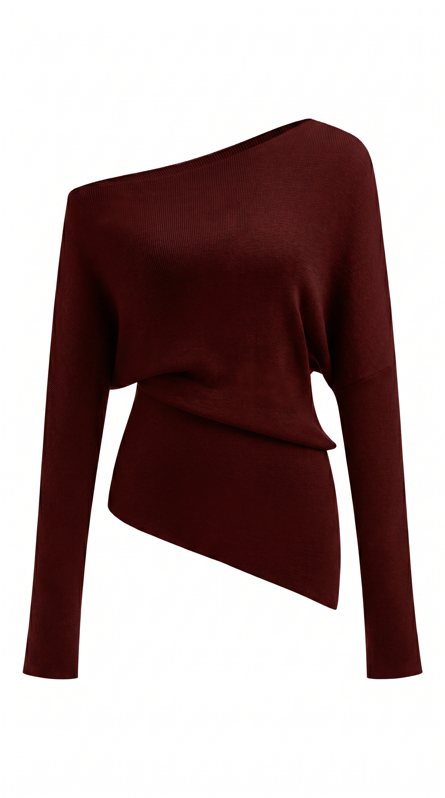 Asymmetric Wool-Blend Knit Pullover