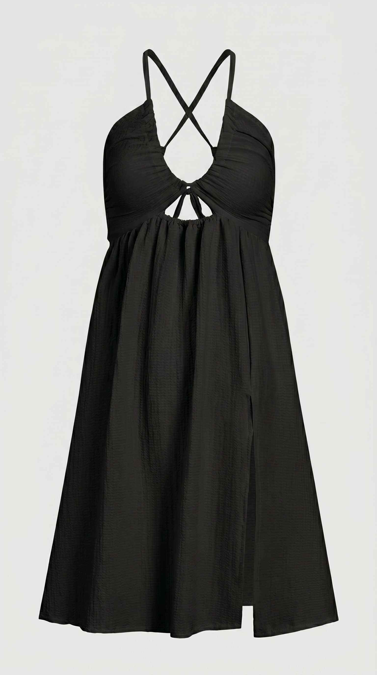 Criss-Cross Backless Split Midi Dress