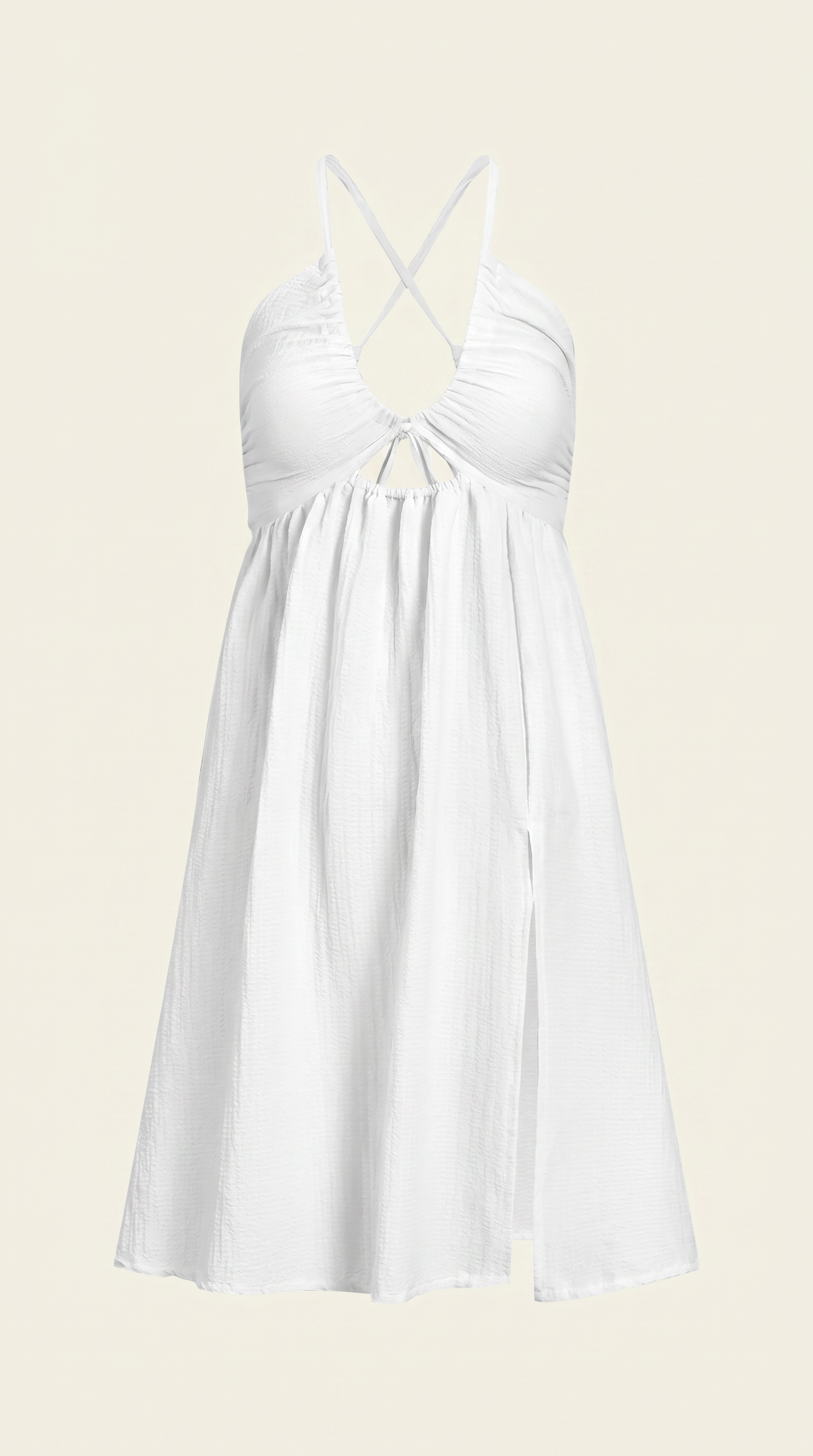 Criss-Cross Backless Split Midi Dress