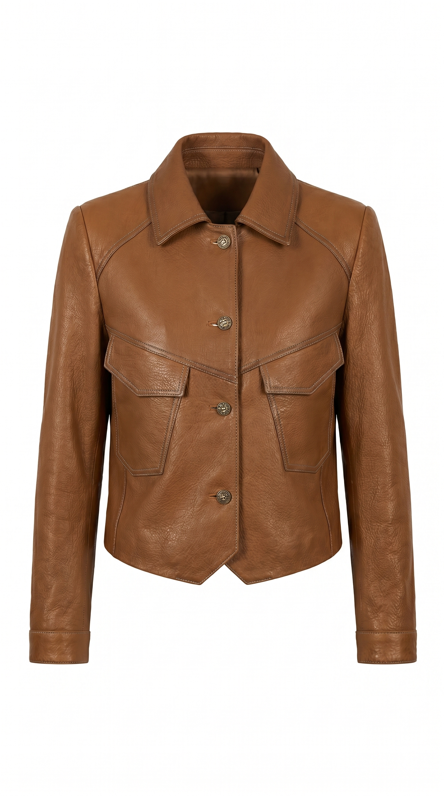 Structured Faux Leather Utility Jacket