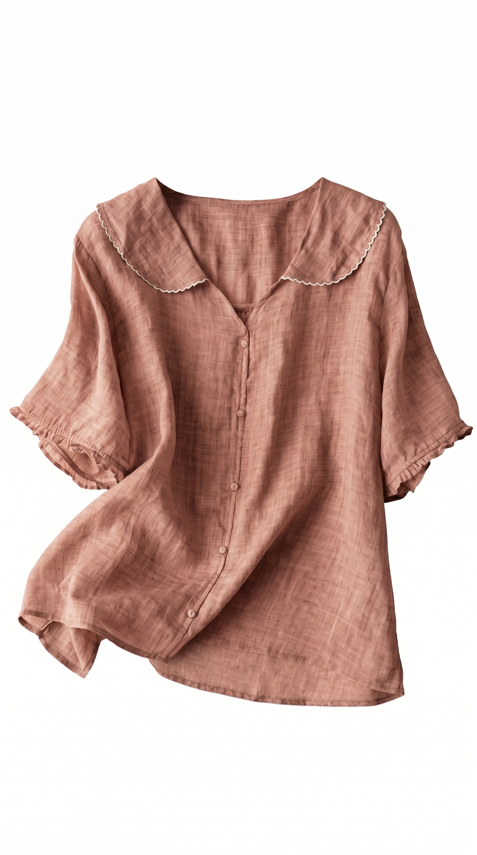 Relaxed Linen Blend Patch Pocket Blouse