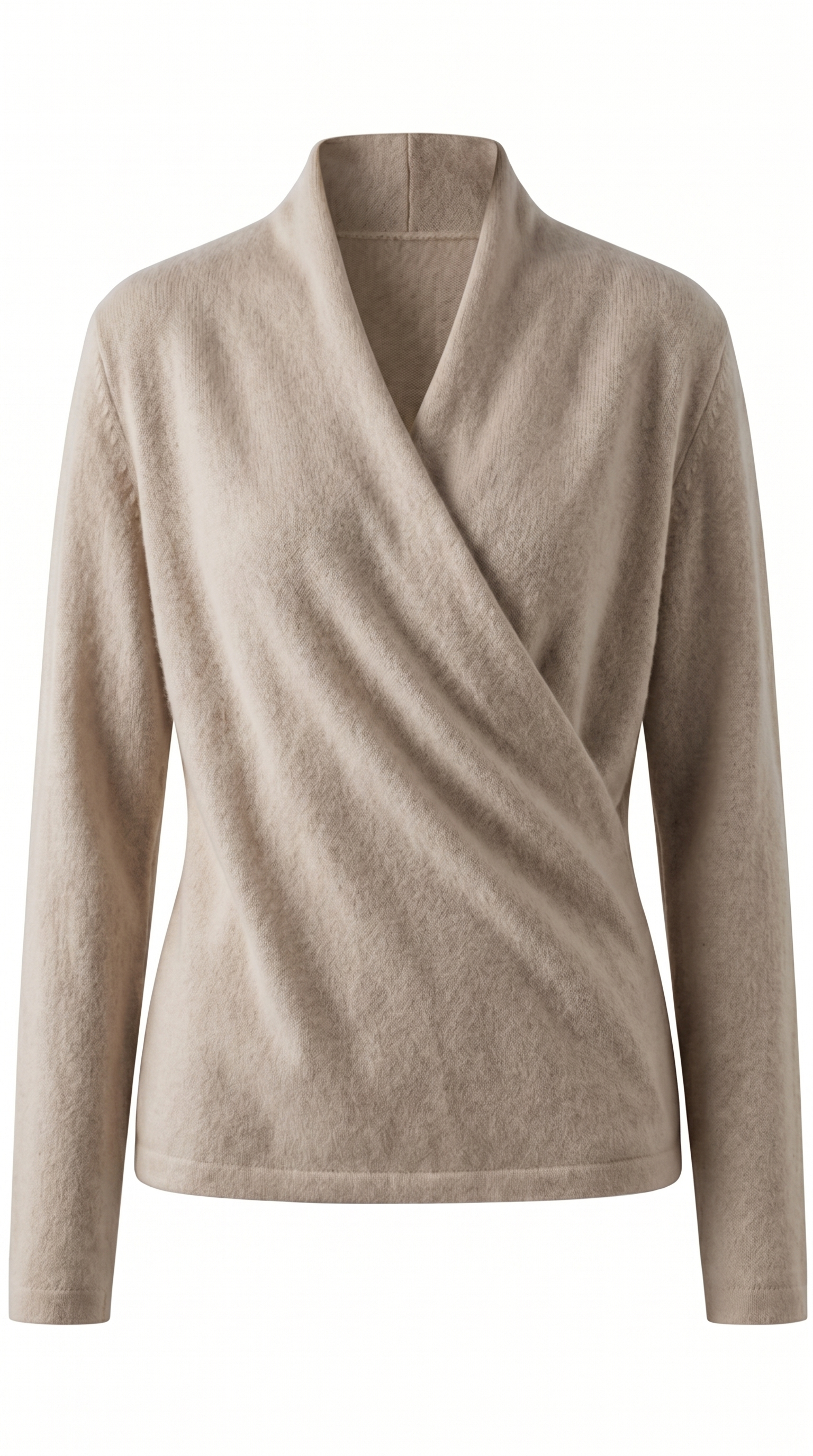 Cross-Bust Detail Wool Knit Sweater