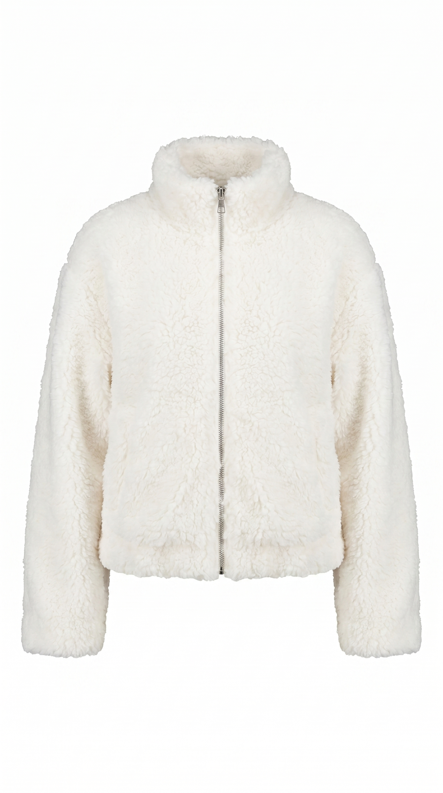 Cropped High-Pile Sherpa Zip Jacket