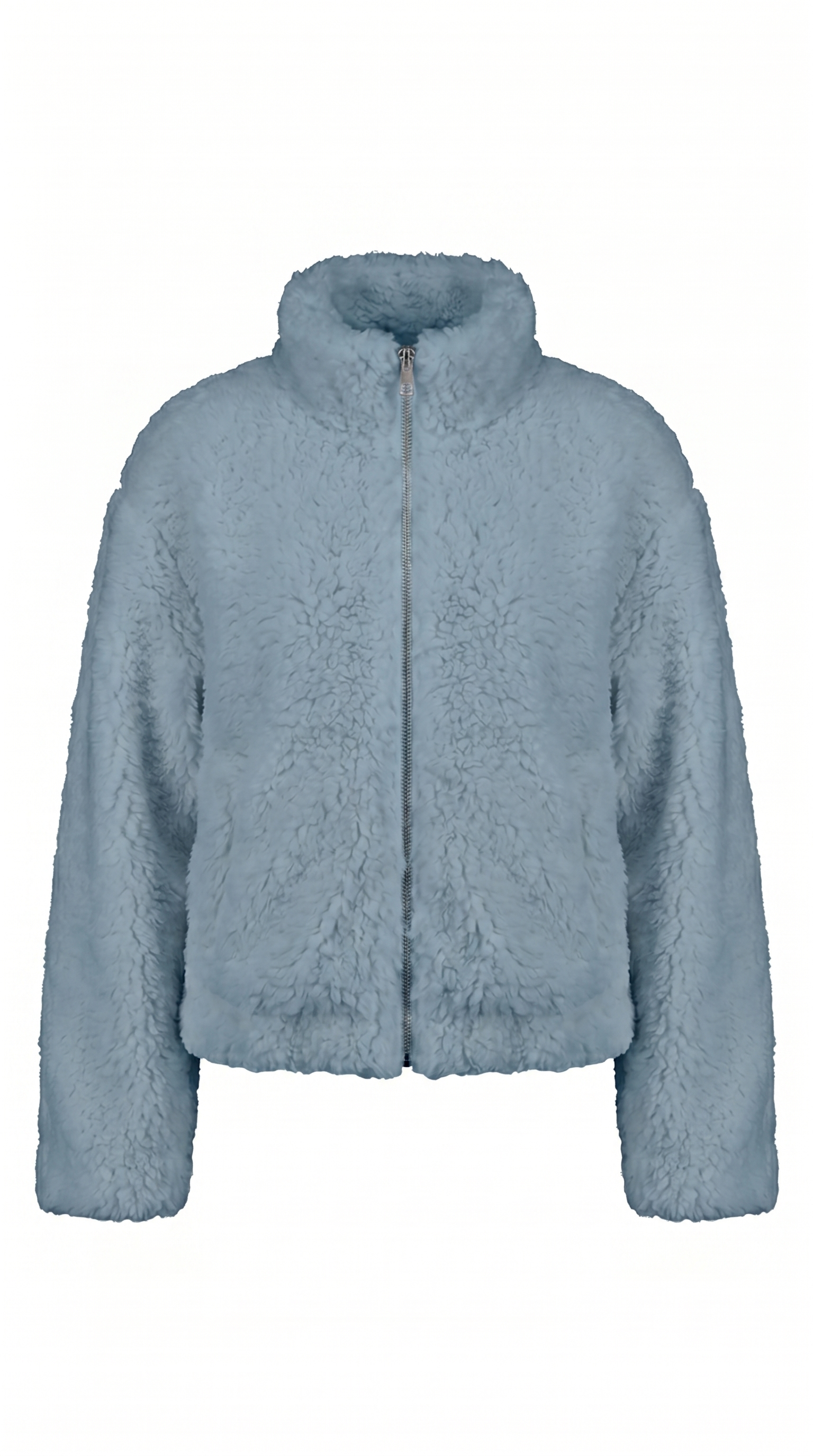 Cropped High-Pile Sherpa Zip Jacket