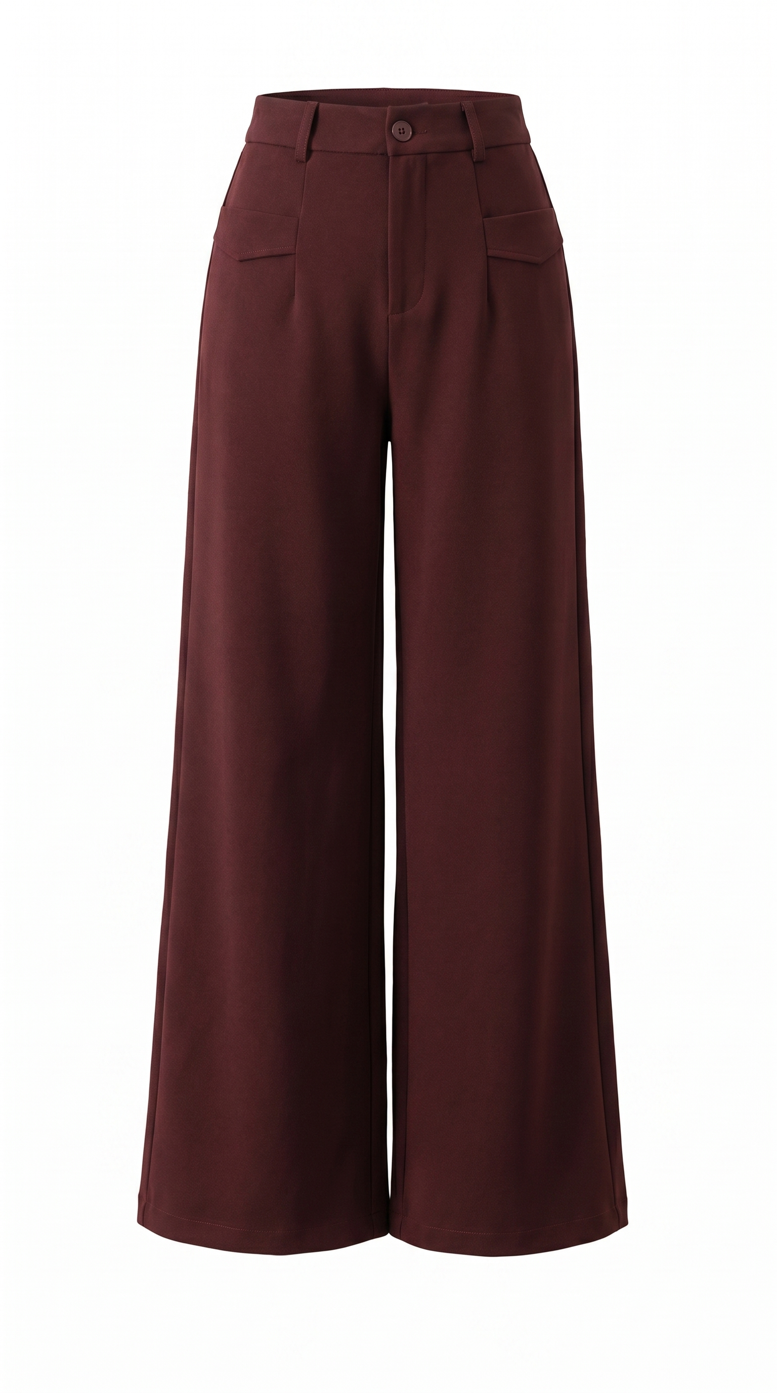 Fluid High-Waist Pleated Wide-Leg Trousers