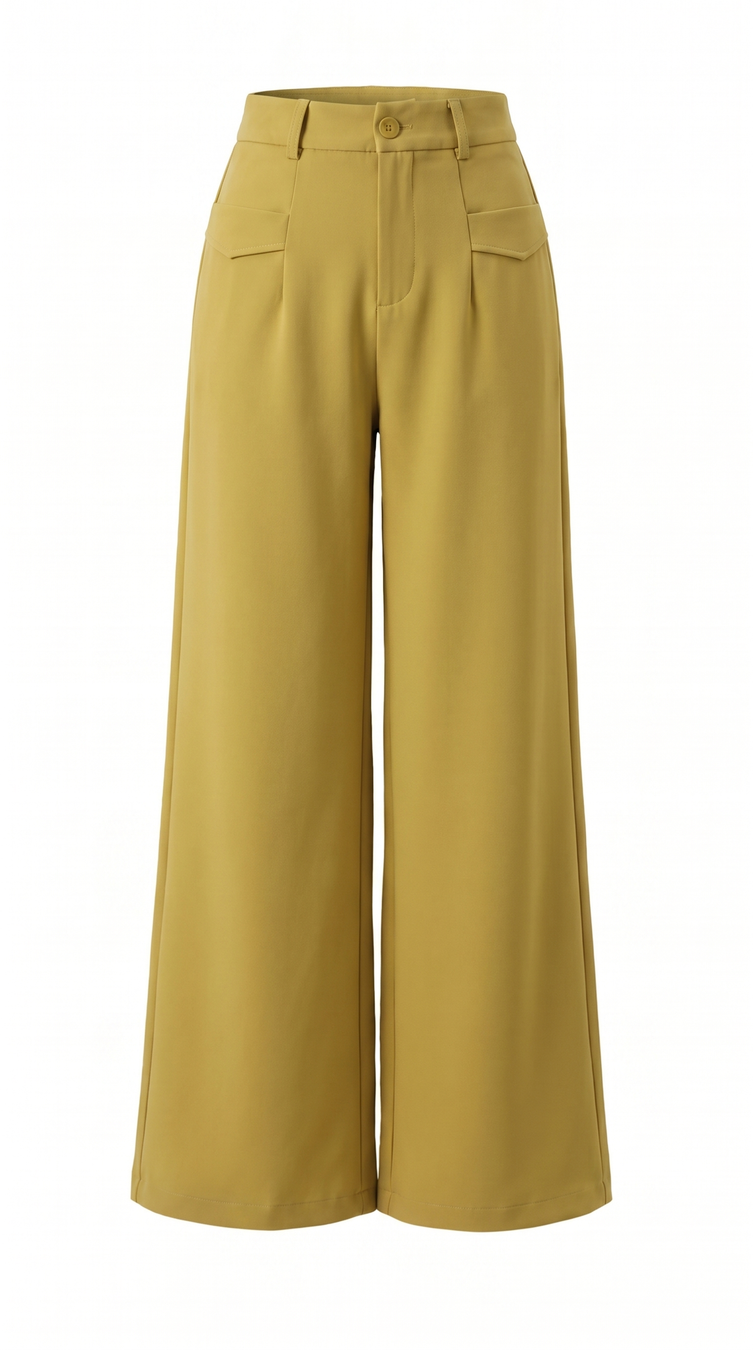 Fluid High-Waist Pleated Wide-Leg Trousers