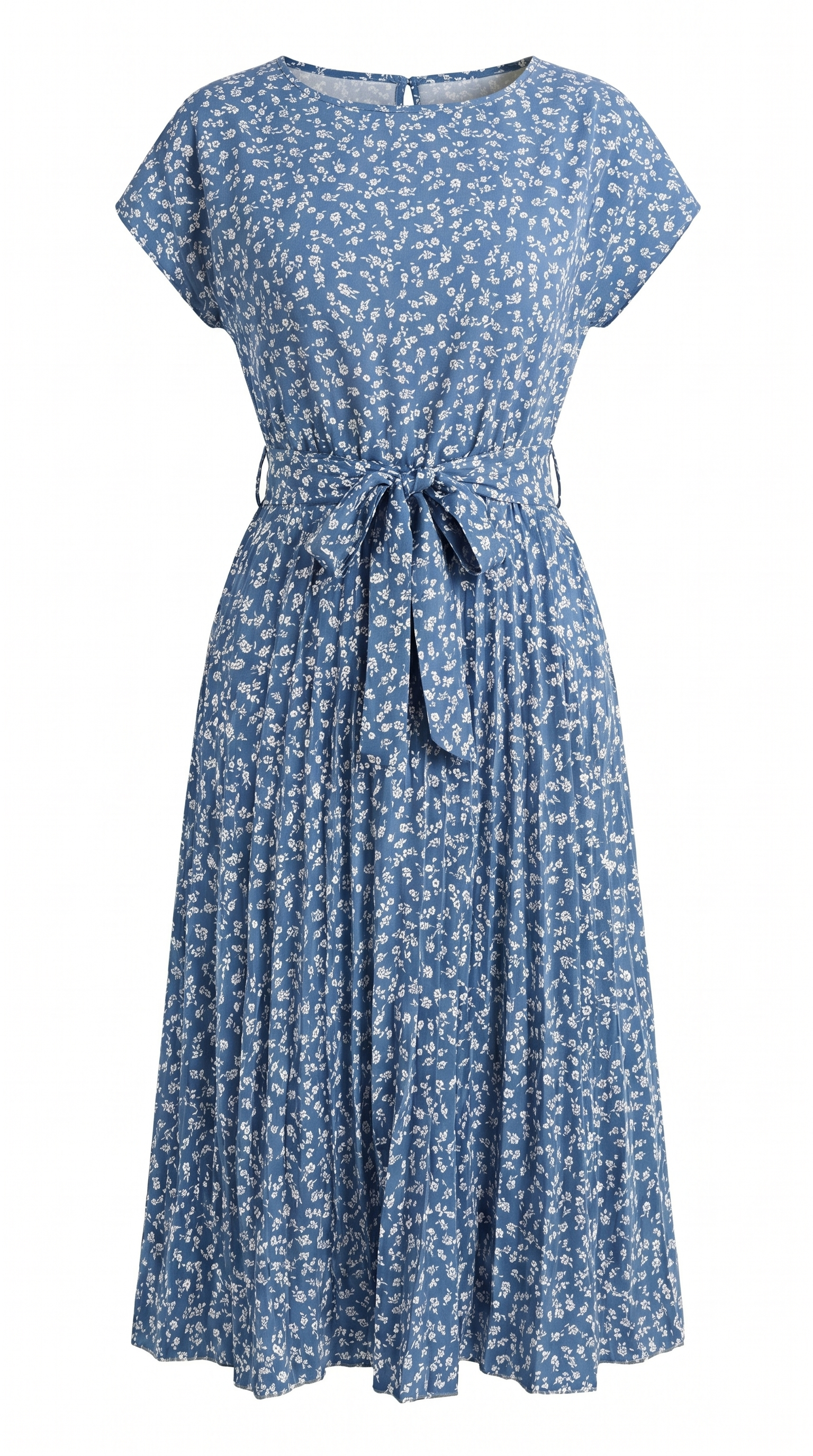 Floral Pleated Midi A-Line Dress