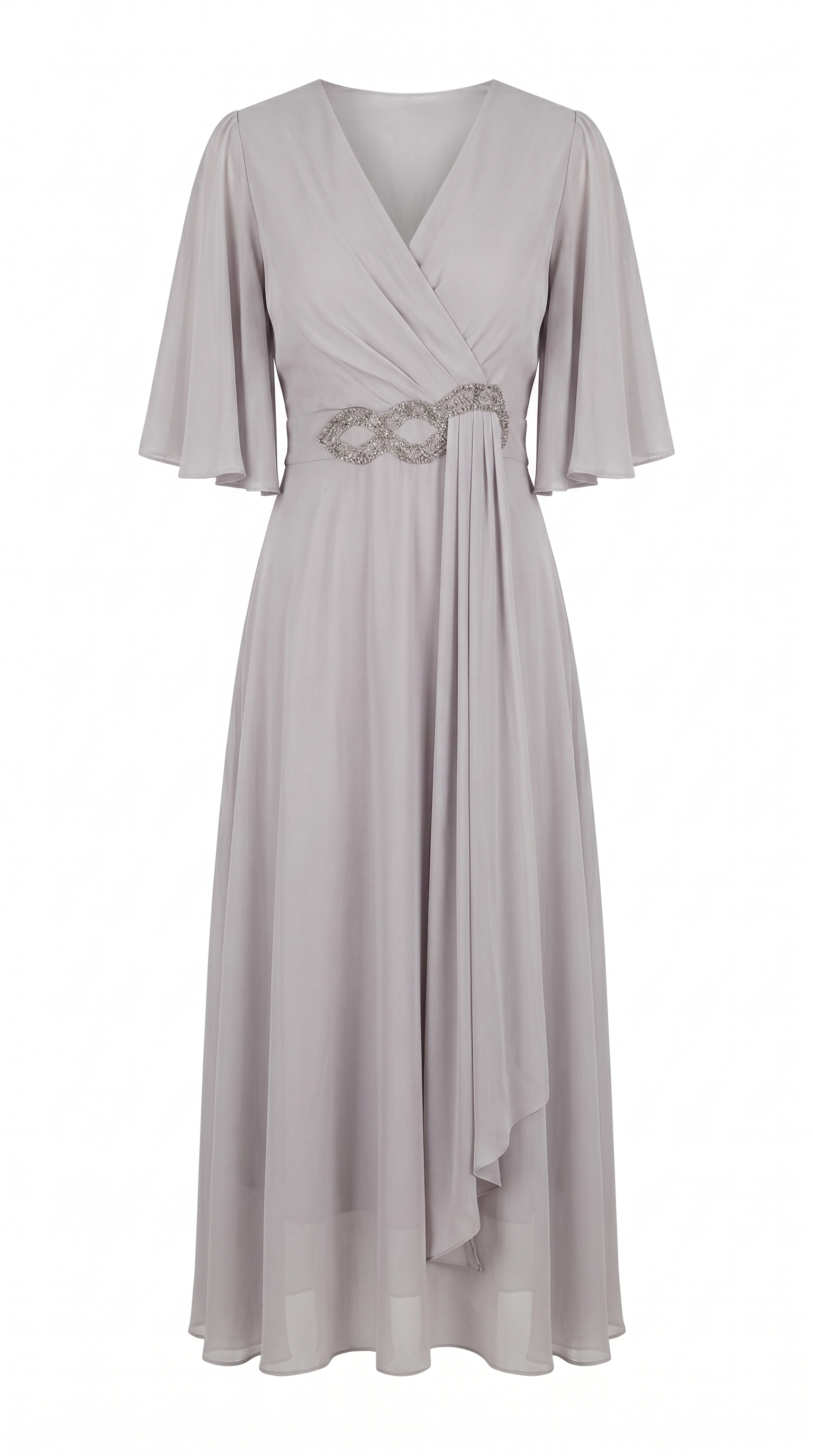 Elegant Draped V-Neck Maxi Dress