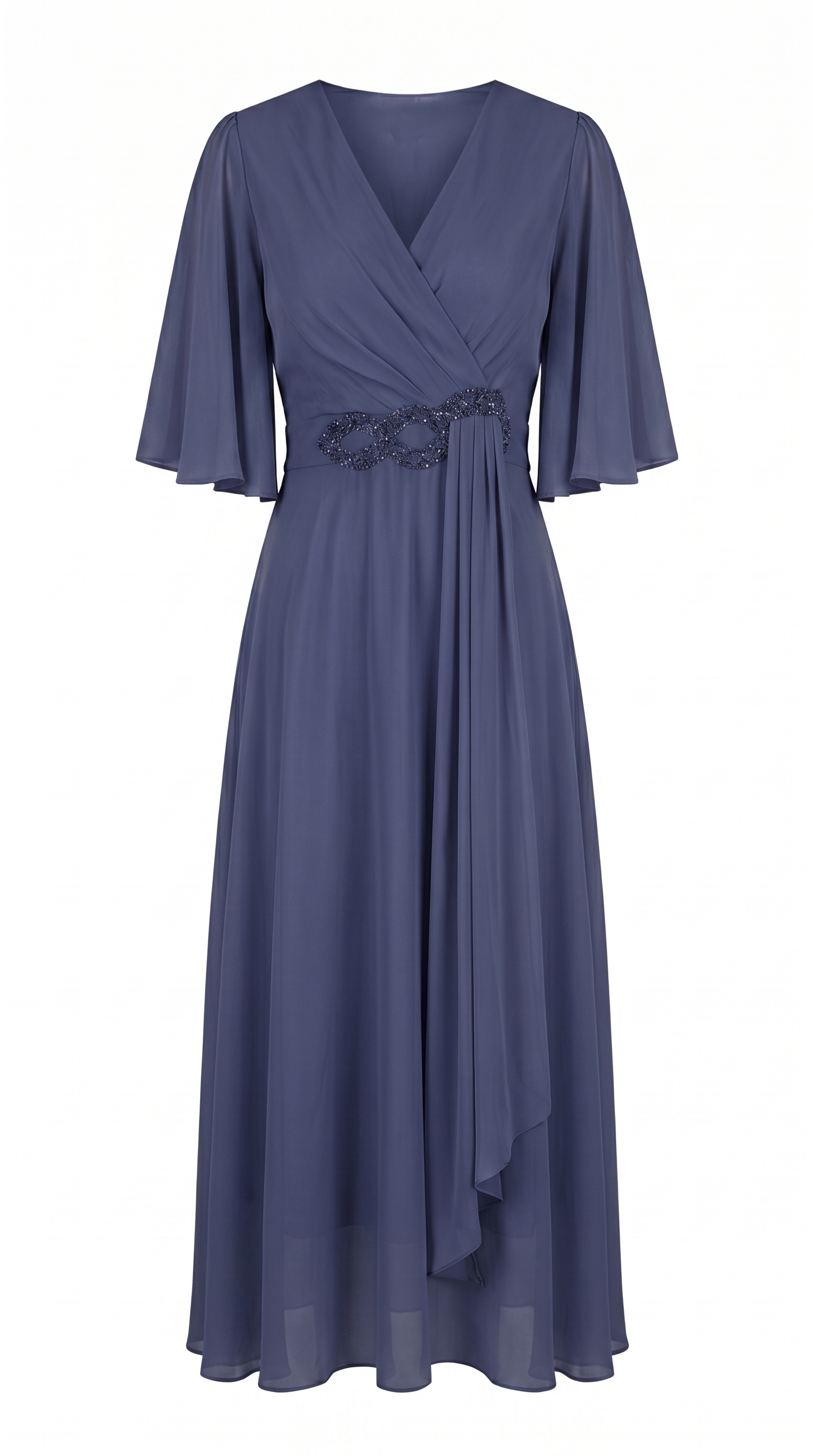 Elegant Draped V-Neck Maxi Dress