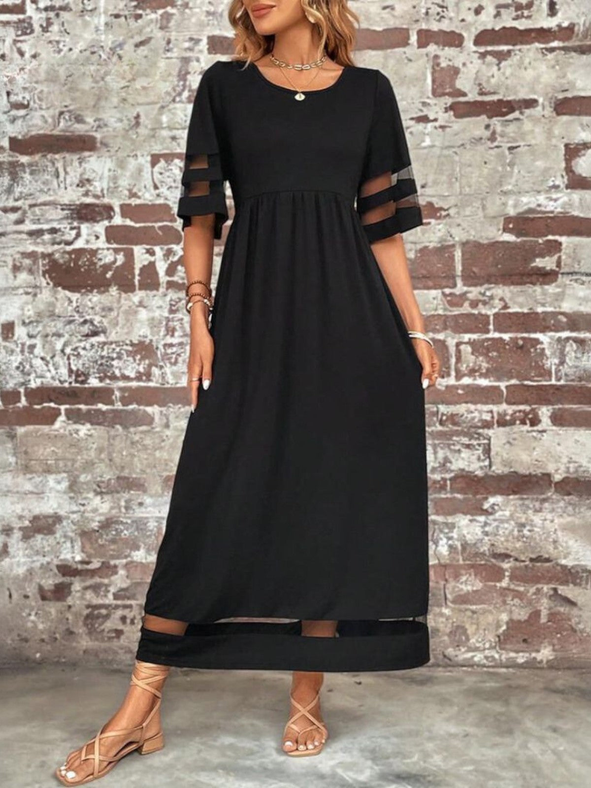 Flowing Tummy-Smoothing Midi Dress