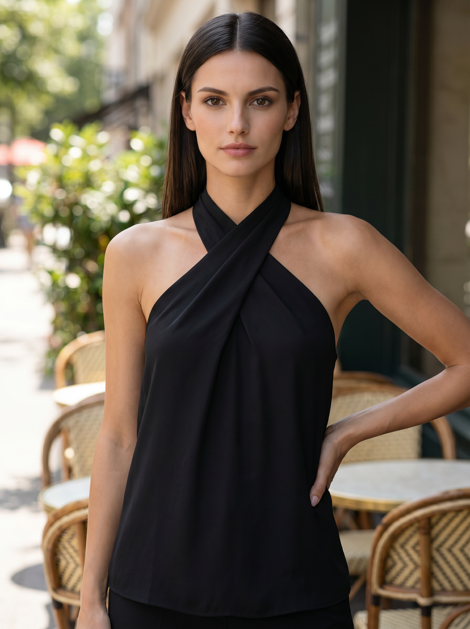 Slim Halter Sleeveless Top