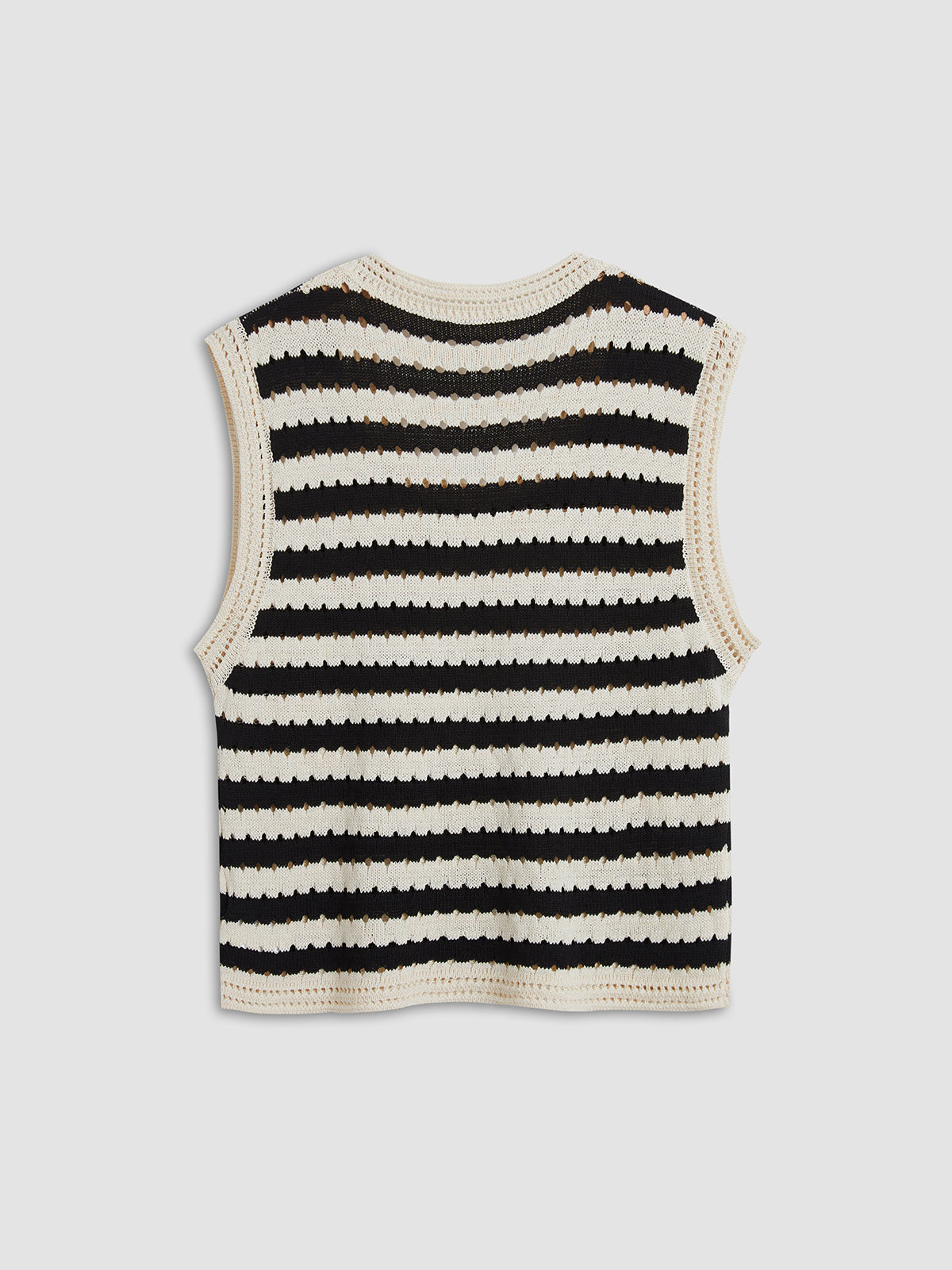 Striped Crochet Knit Vest Top