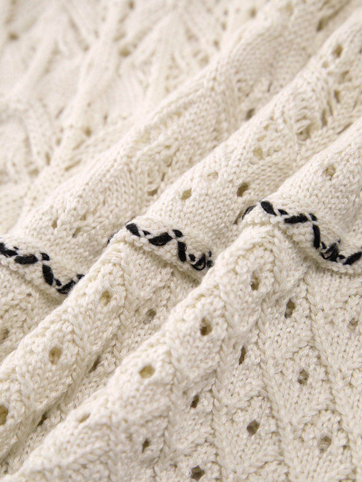 Open Knit Eyelet Midi Dress