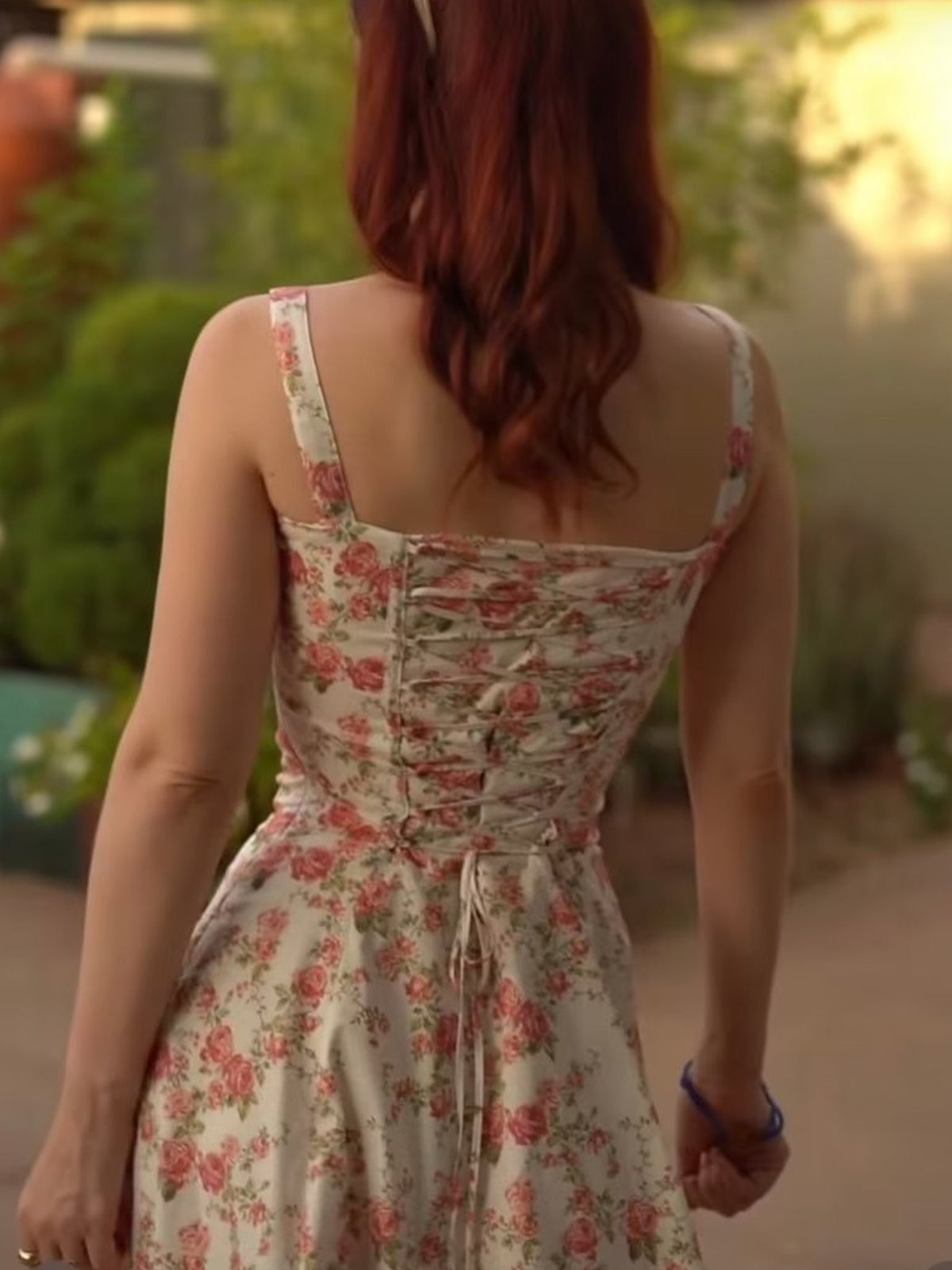 Floral Tie-Shoulder Midi Sundress