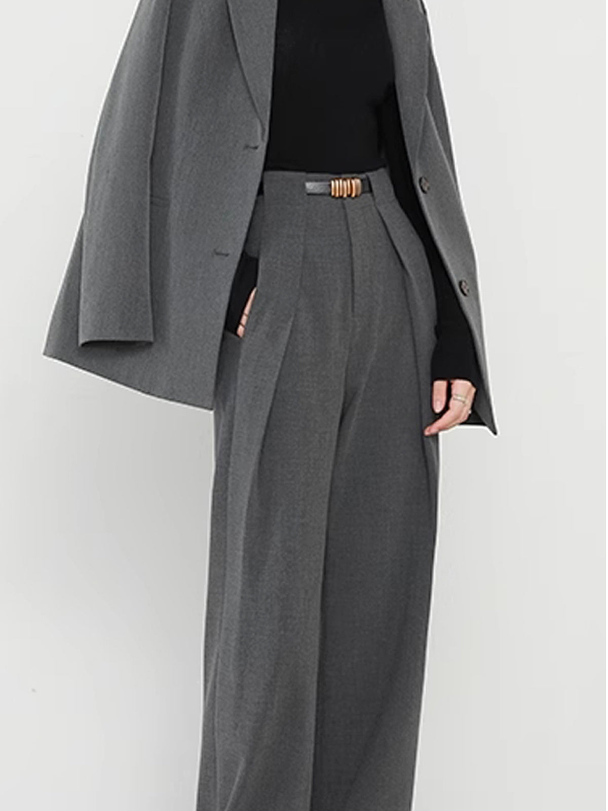 Tailored Straight-Leg Pocket Trousers