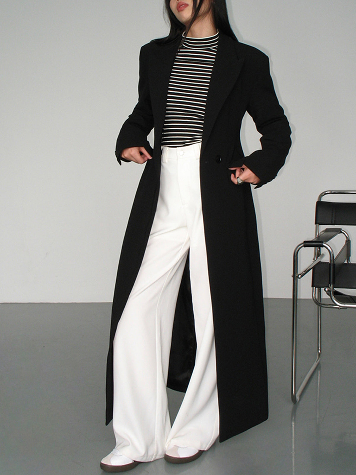 Tailored Longline Pocket Blazer Coat