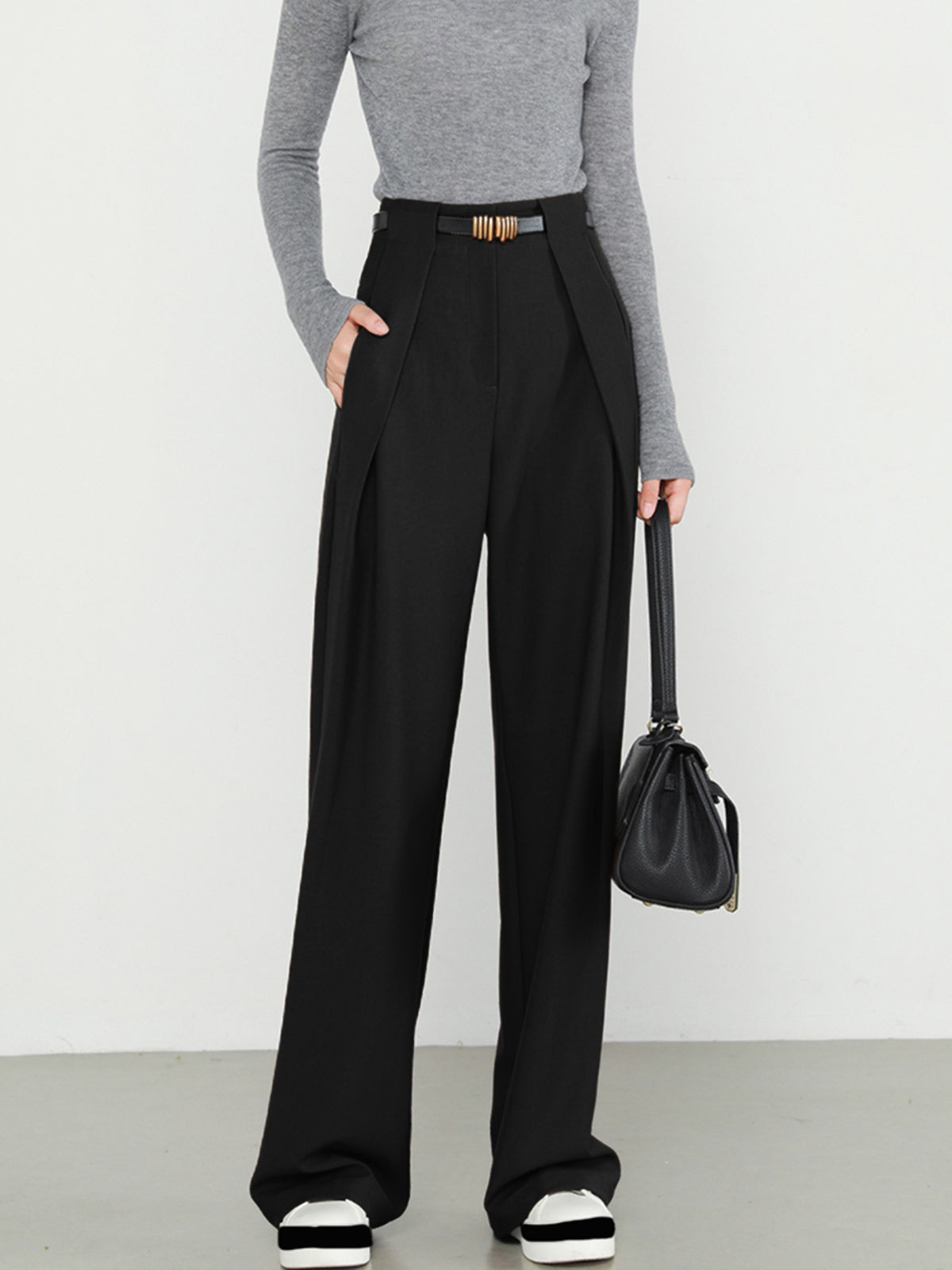 Tailored Straight-Leg Pocket Trousers