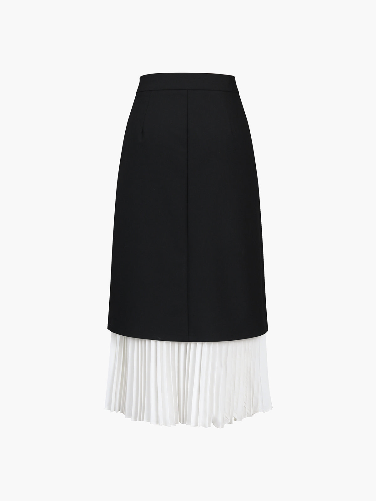 Contrast Panel Pleated Midi Skirt