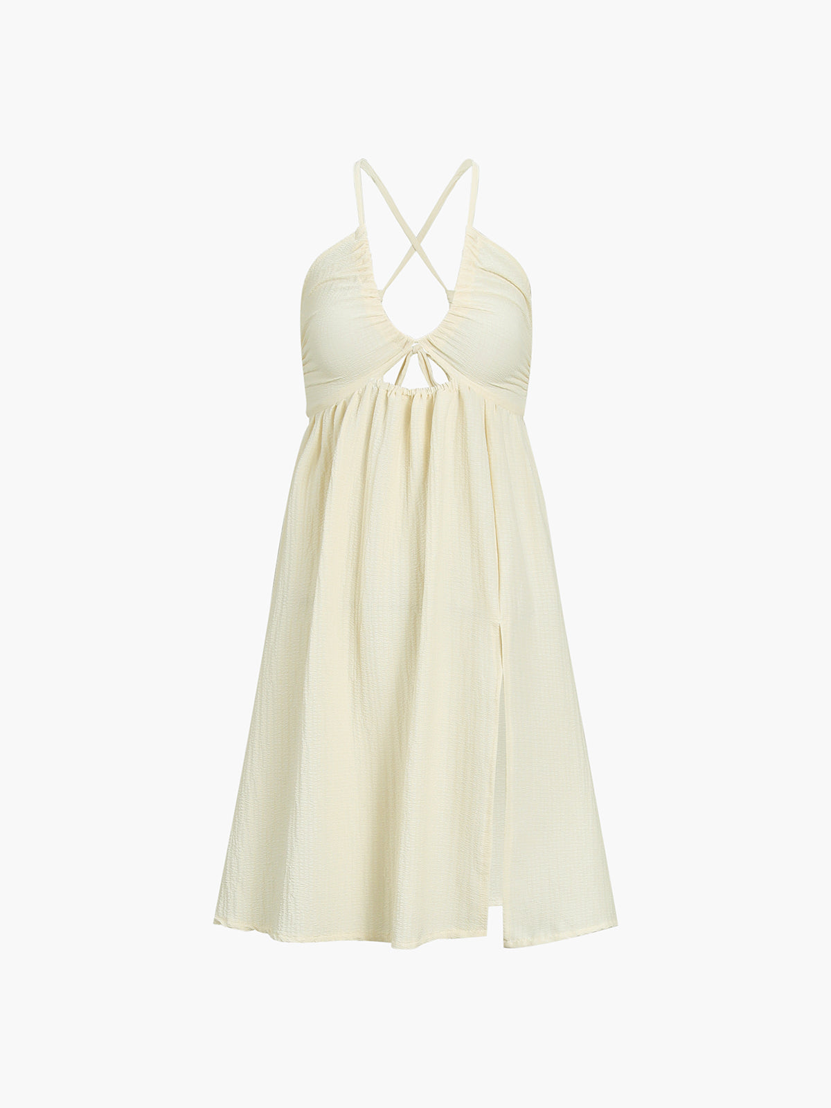 Criss-Cross Backless Split Midi Dress