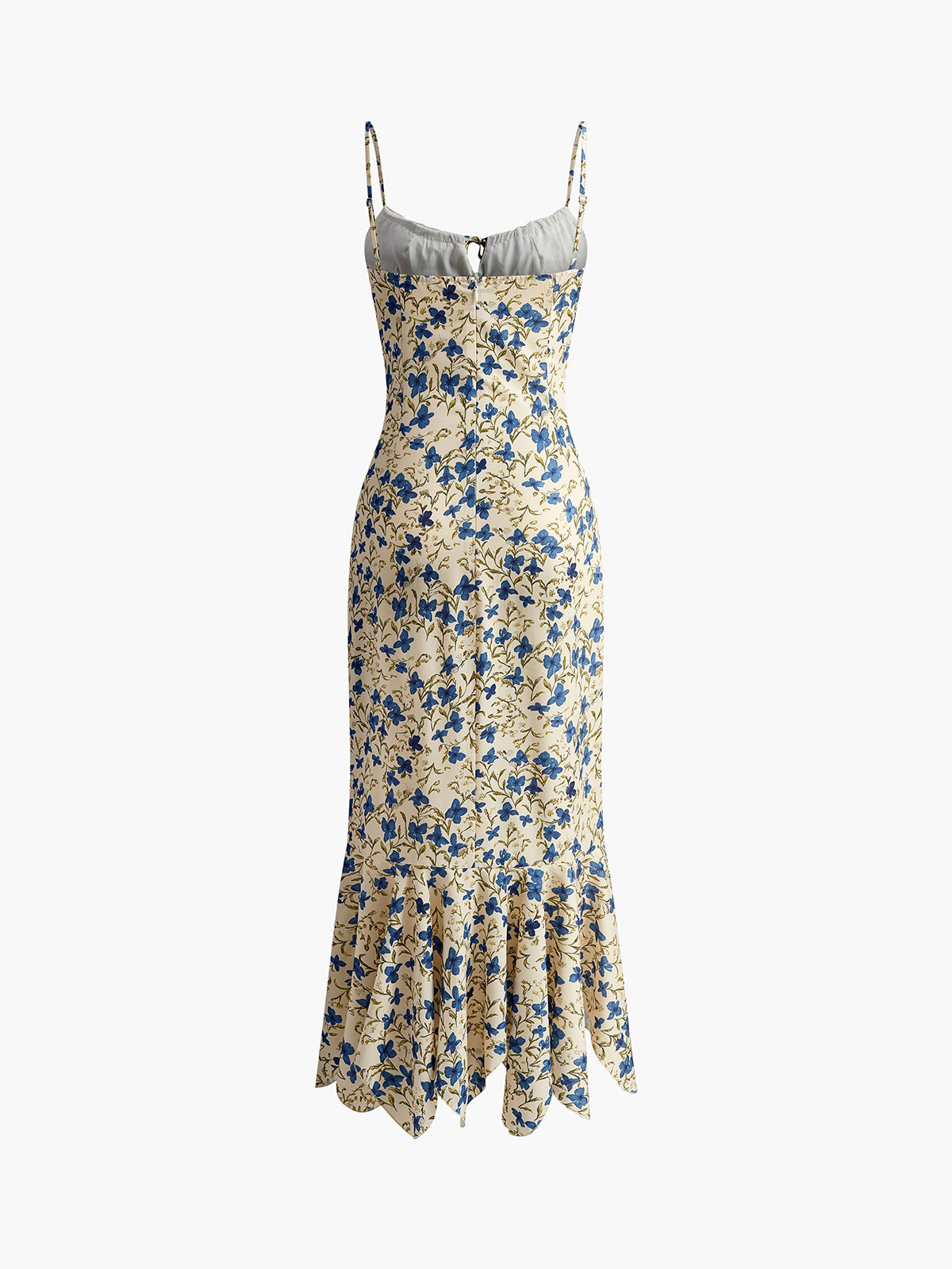 Floral Knot Detail Asymmetrical Maxi Dress